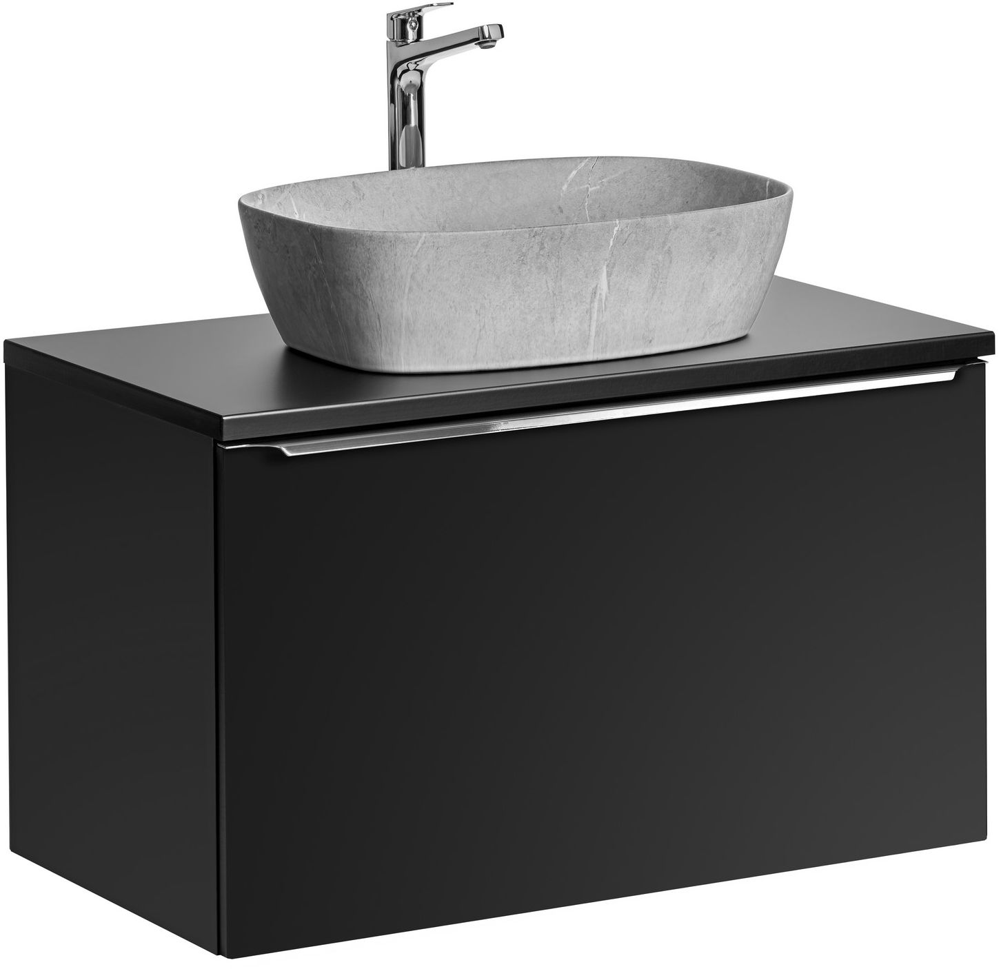 Set armadietto Comad Santa Fe Black SANTA FE BLACK 82-80-B-2S, lavabo Comad Anna UN-ANNA-MH1, SANTA FE BLACK 89-80-B