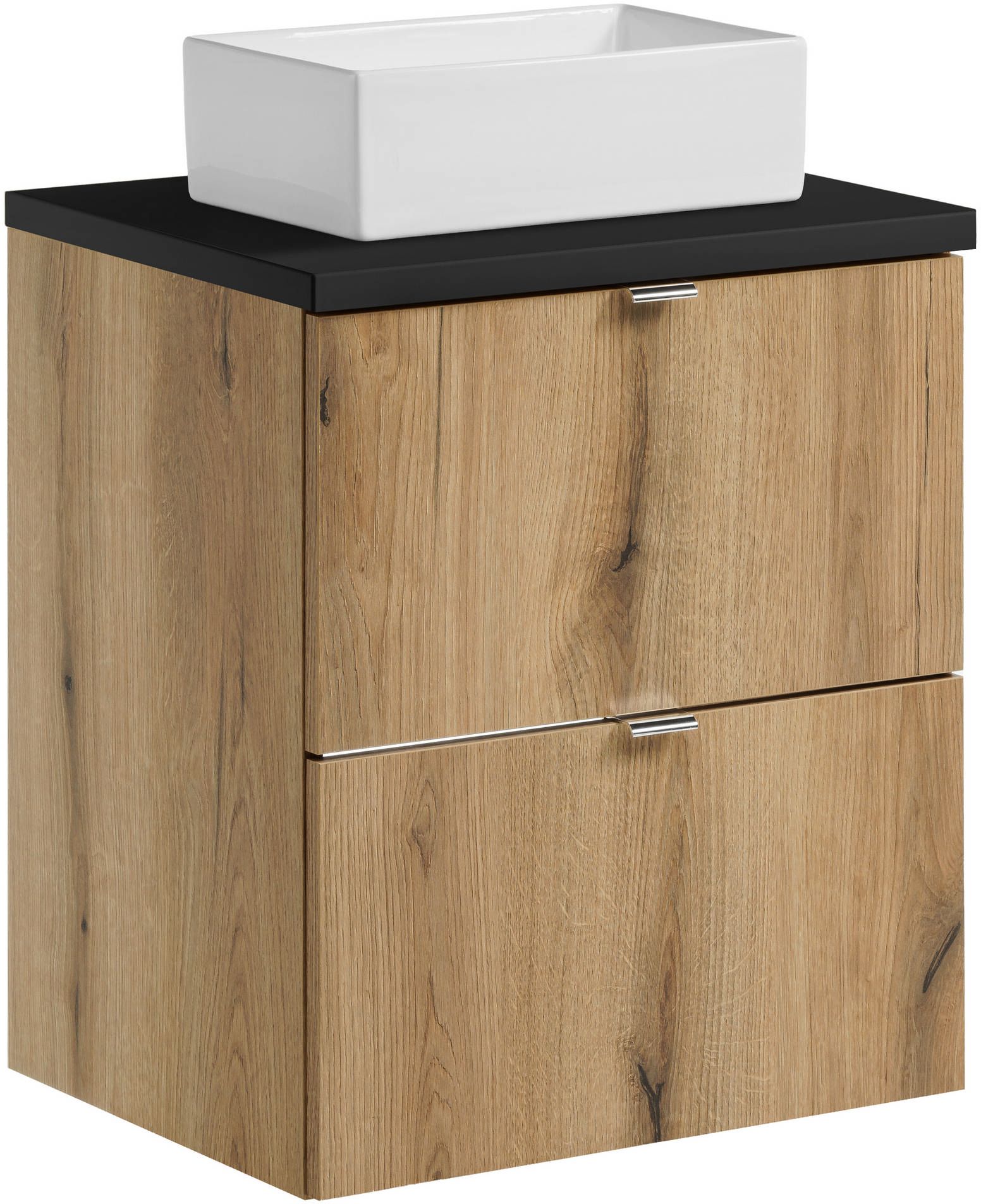 Set armadietto Comad Nova Oak NOVA OAK A 82-50-2S, lavabo Comad Gaja UN-GAJA35-SW 78570A(35), NOVA BLACK B 89-50