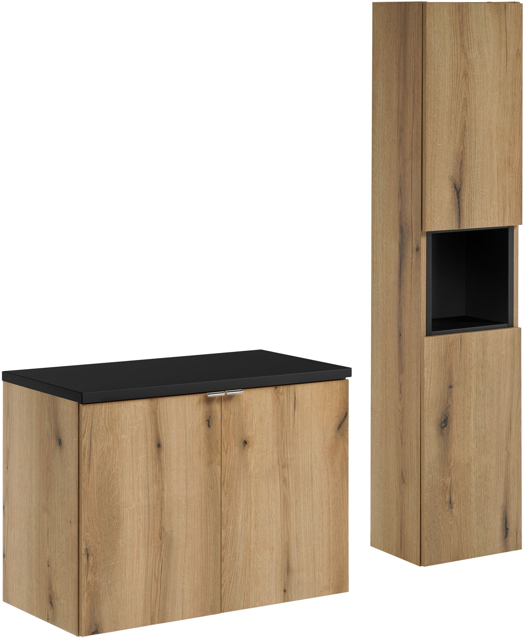 Set armadietto Comad Nova Oak NOVA OAK A 82-80-2D, armadietto Comad Nova Oak NOVA OAK A 80-03-2D(W80-01A), NOVA BLACK B 89-80, NOVA BLACK A 83-27-Q(W83-04D)