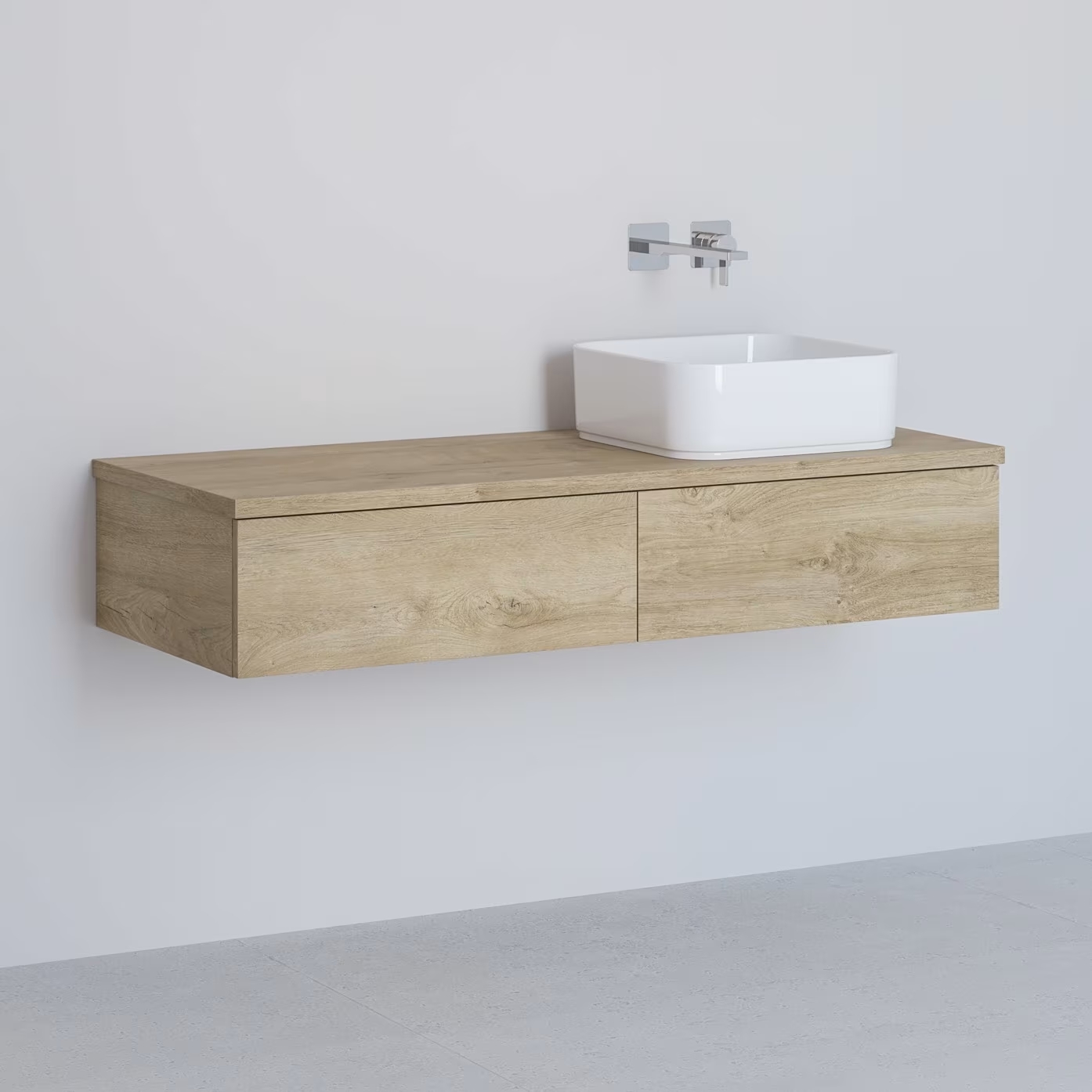 Kronenbach Cube armadietto con piano 121x48.7x23.5 cm sottolavabo sospeso rovere KBWTKOWTL1212GH