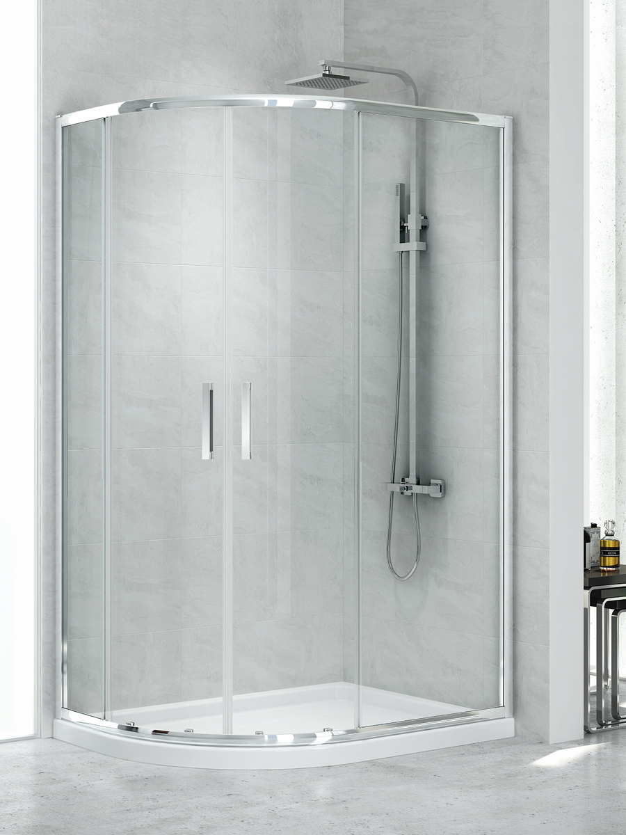 New Trendy Maxima box doccia 100x80 cm semicircolare cromo lucida/vetro trasparente K-0577