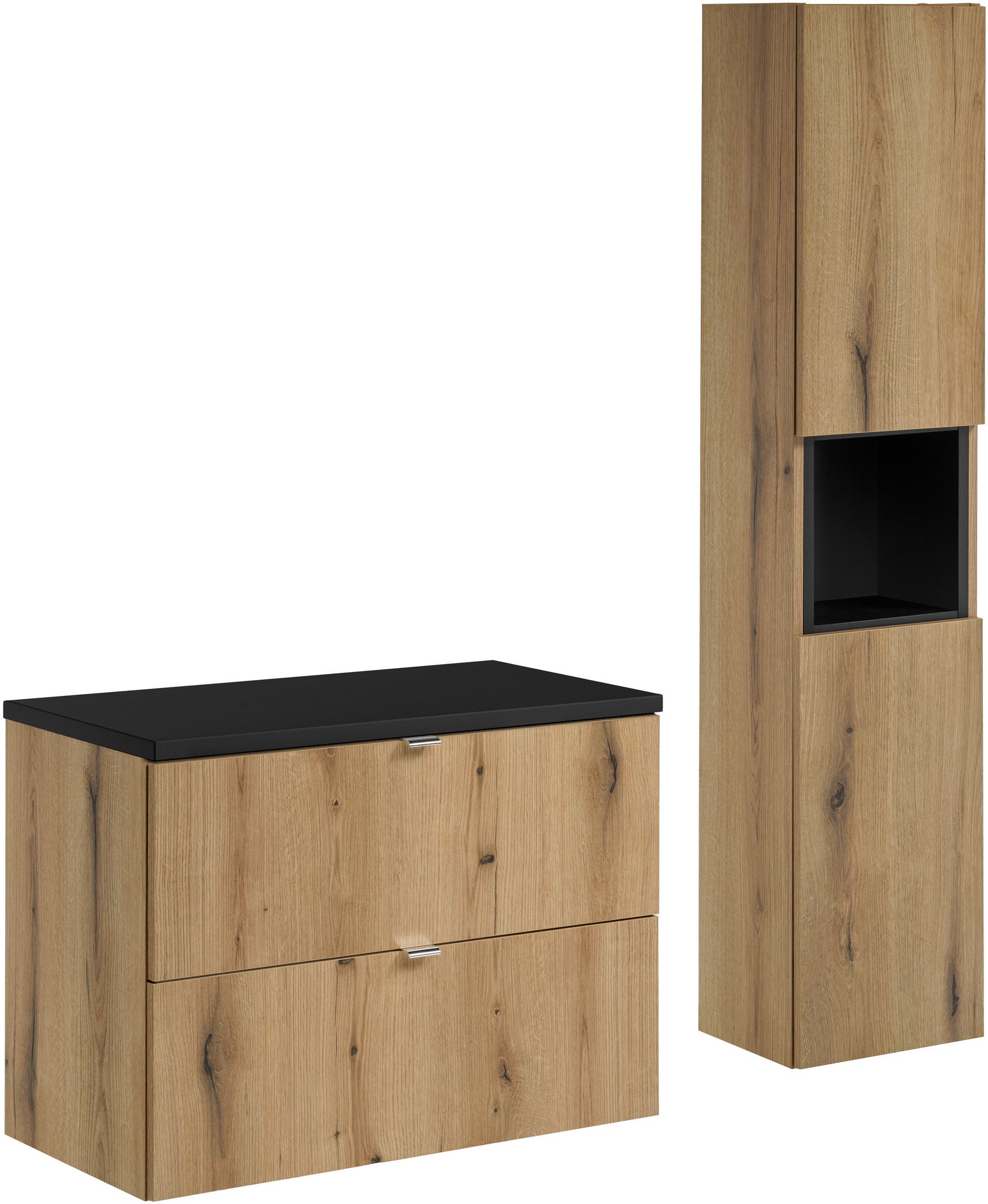 Set armadietto Comad Nova Oak NOVA OAK A 82-80-2S, armadietto Comad Nova Oak NOVA OAK A 80-03-2D(W80-01A), NOVA BLACK B 89-80, NOVA BLACK A 83-27-Q(W83-04D)