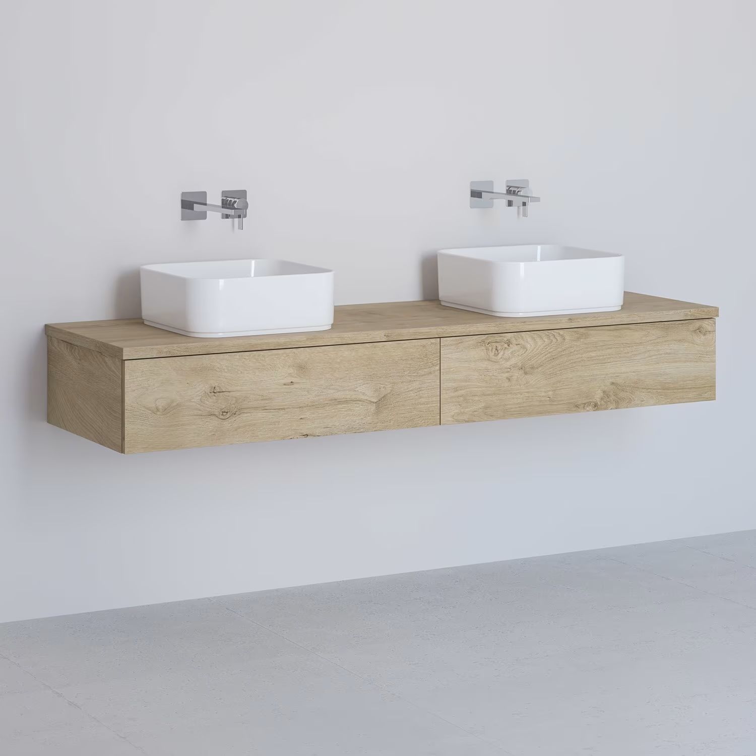 Kronenbach Cube armadietto con piano 161x48.7x23.5 cm sottolavabo sospeso rovere KBWTKOWT1612GH