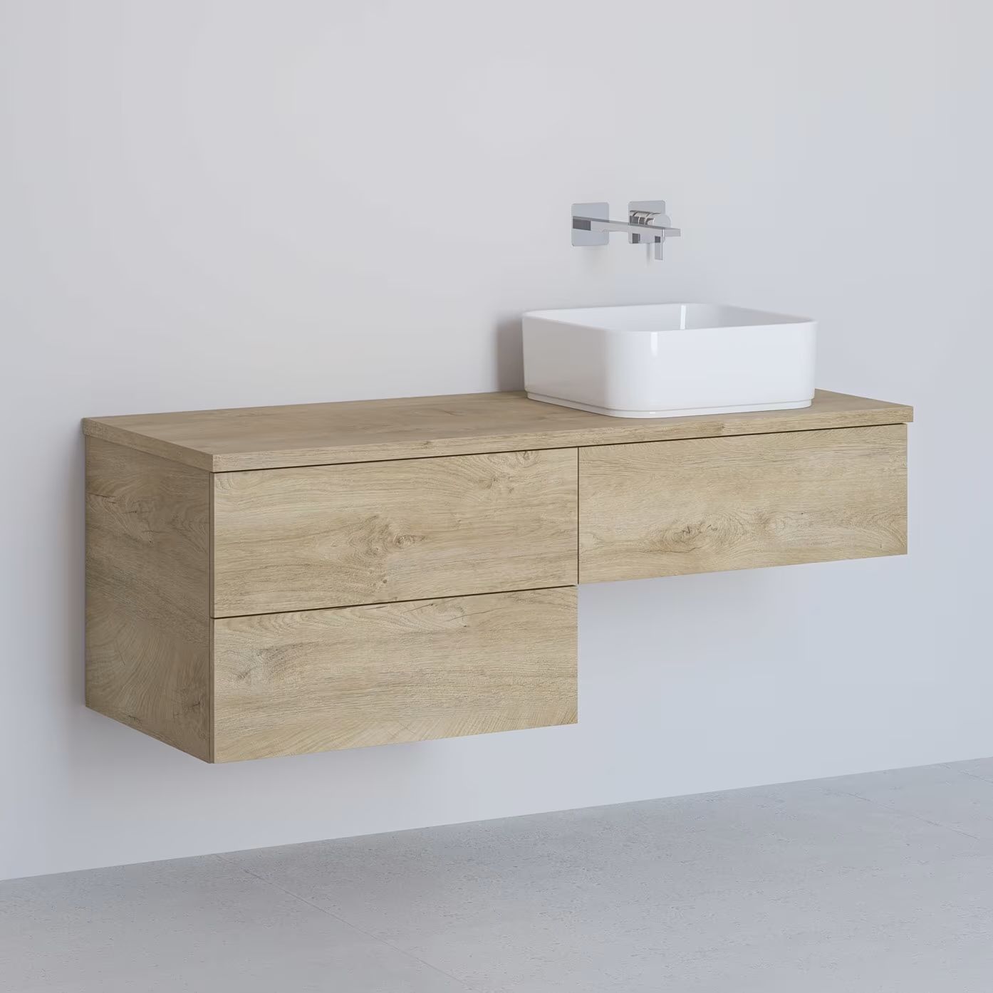 Kronenbach Cube armadietto con piano 121x48.7x44.5 cm sottolavabo sospeso rovere KBWTKOWTL1213GH