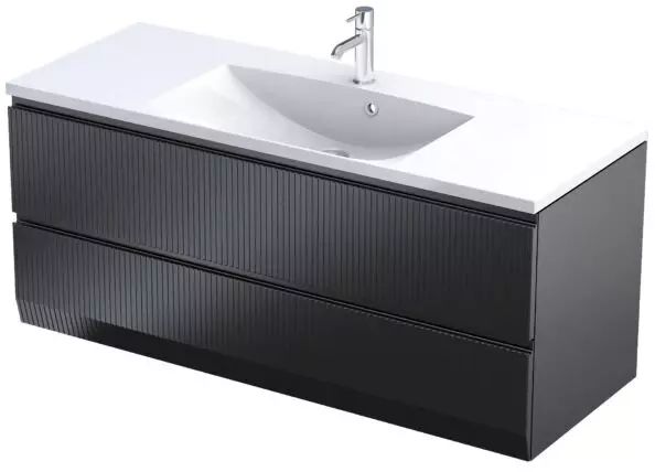 Oristo Brylant armadietto 119.6x45.5x50 cm sottolavabo sospeso nero OR36-SD2S-120-8R