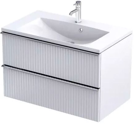 Oristo Etna armadietto 79.6x45.5x50 cm sottolavabo sospeso bianco OR52-SD2S-80-2R