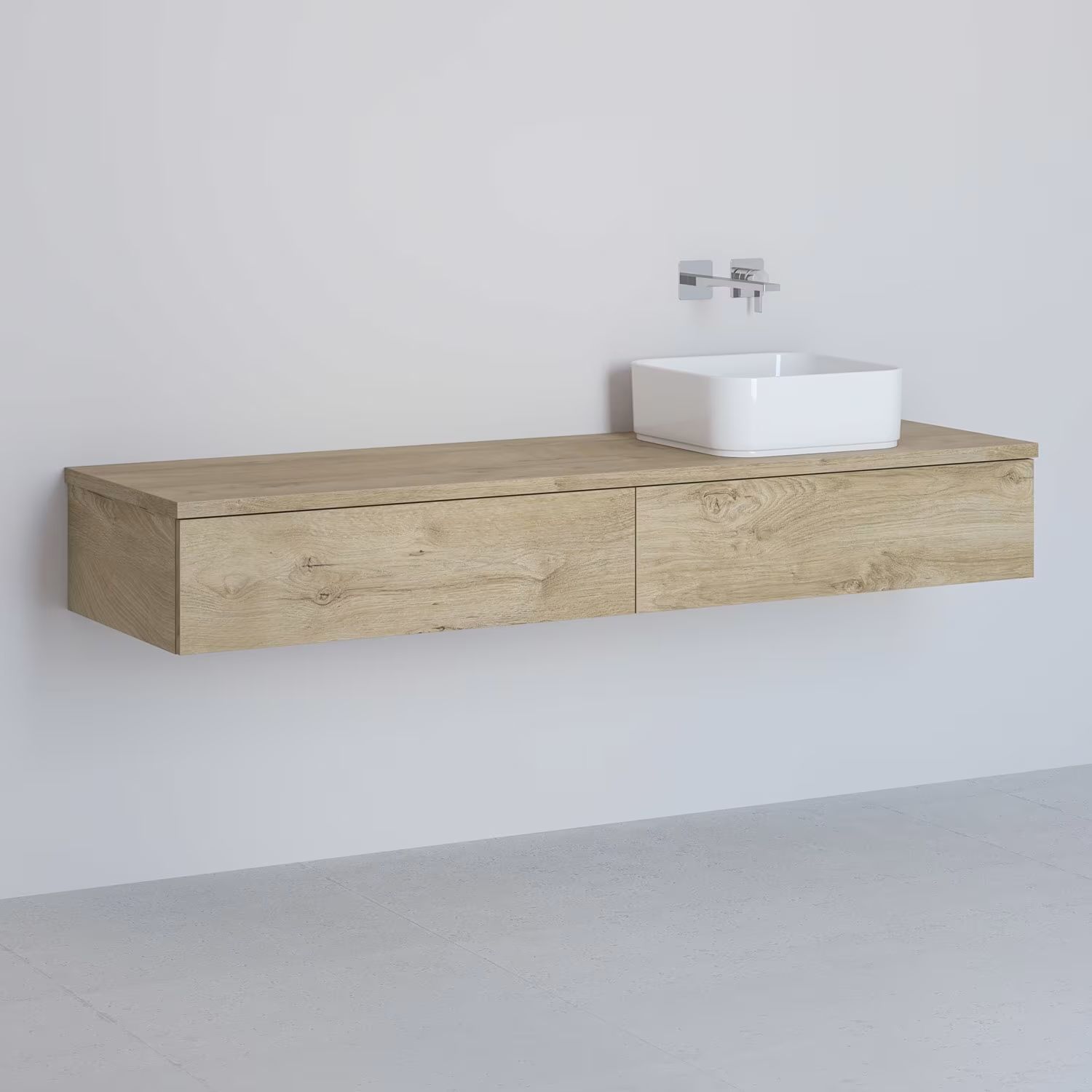 Kronenbach Cube armadietto con piano 161x48.7x23.5 cm sottolavabo sospeso rovere KBWTKOWTL1612GH