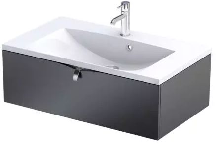 Oristo Siena armadietto 79.6x45.5x25 cm sottolavabo sospeso nero OR45-SD1S-80-8