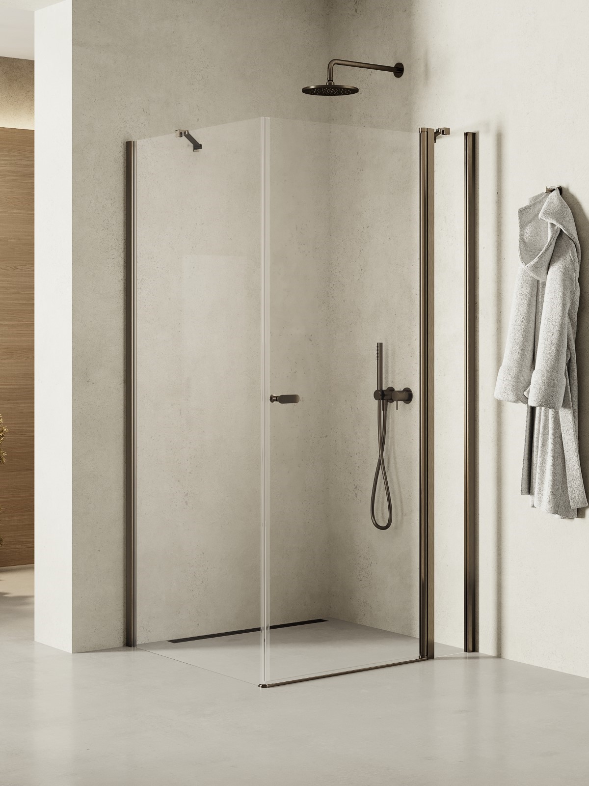 New Trendy New Soleo Gunmetal Brushed box doccia 110x90 cm rettangolare grafite spazzolata/vetro trasparente K-2163