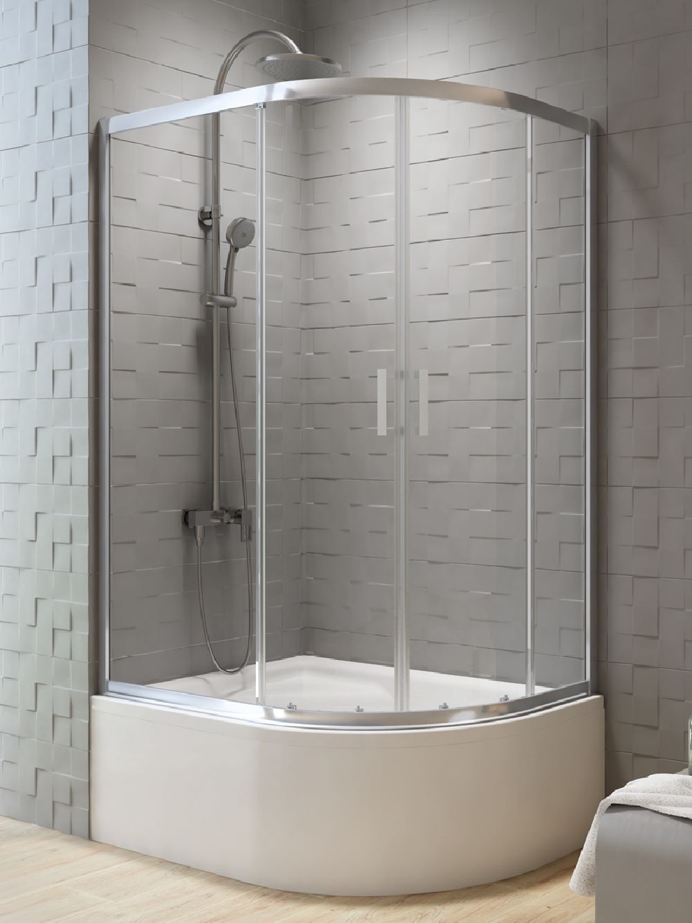 New Trendy Varia box doccia 120x85 cm cromo lucida/vetro trasparente K-0508