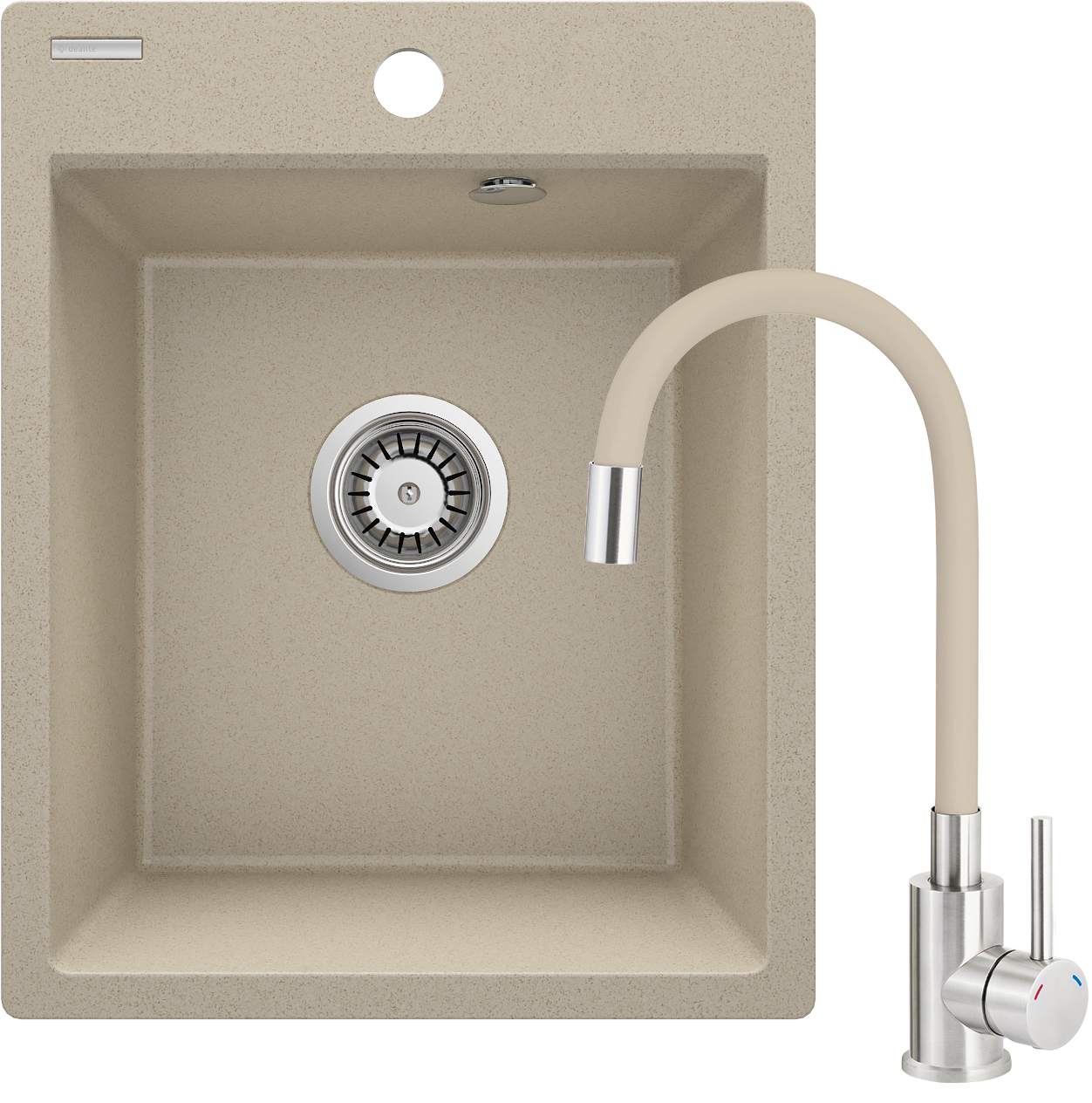 Deante Corio lavello con rubinetto beige/acciaio ZRCP7103