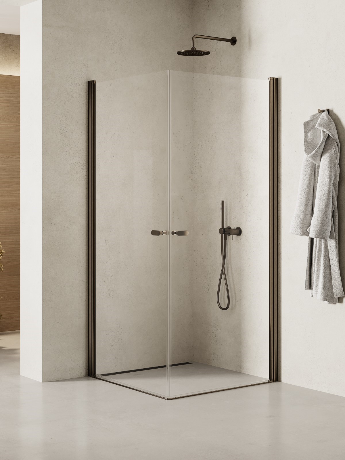 New Trendy New Soleo Gunmetal Brushed box doccia 100x80 cm rettangolare grafite spazzolata/vetro trasparente K-2179