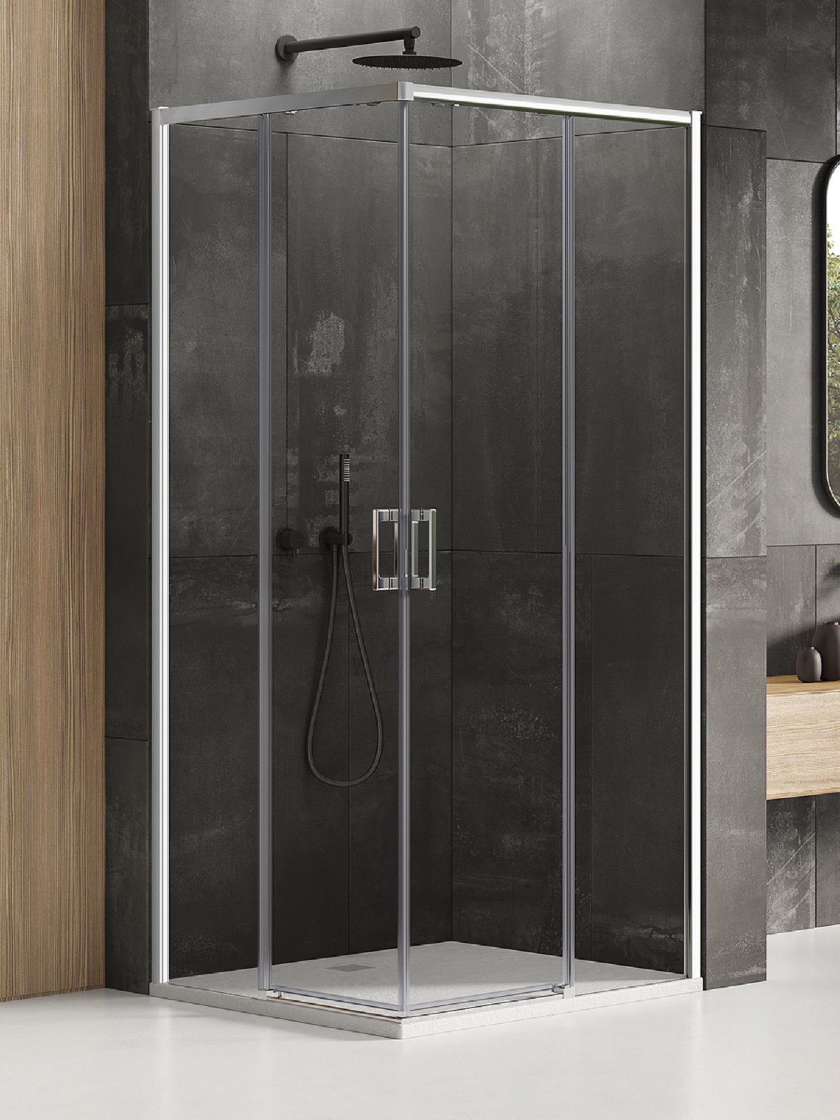New Trendy Prime box doccia 120x80 cm rettangolare cromo lucida/vetro trasparente D-0302A/D-0295A