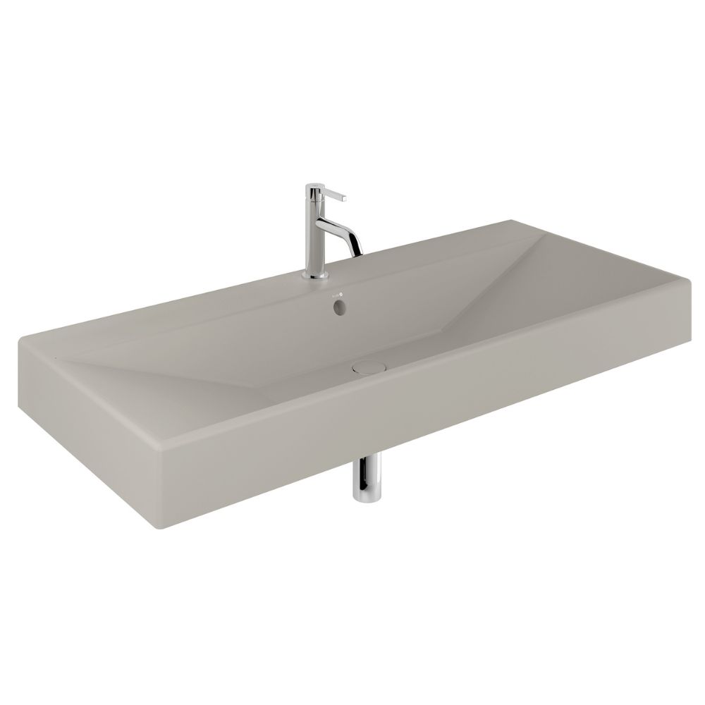 Kludi Resa lavabo con tappo 121x50 cm rettangolare da mobile-da appoggio marrone/beige 59WW121O2