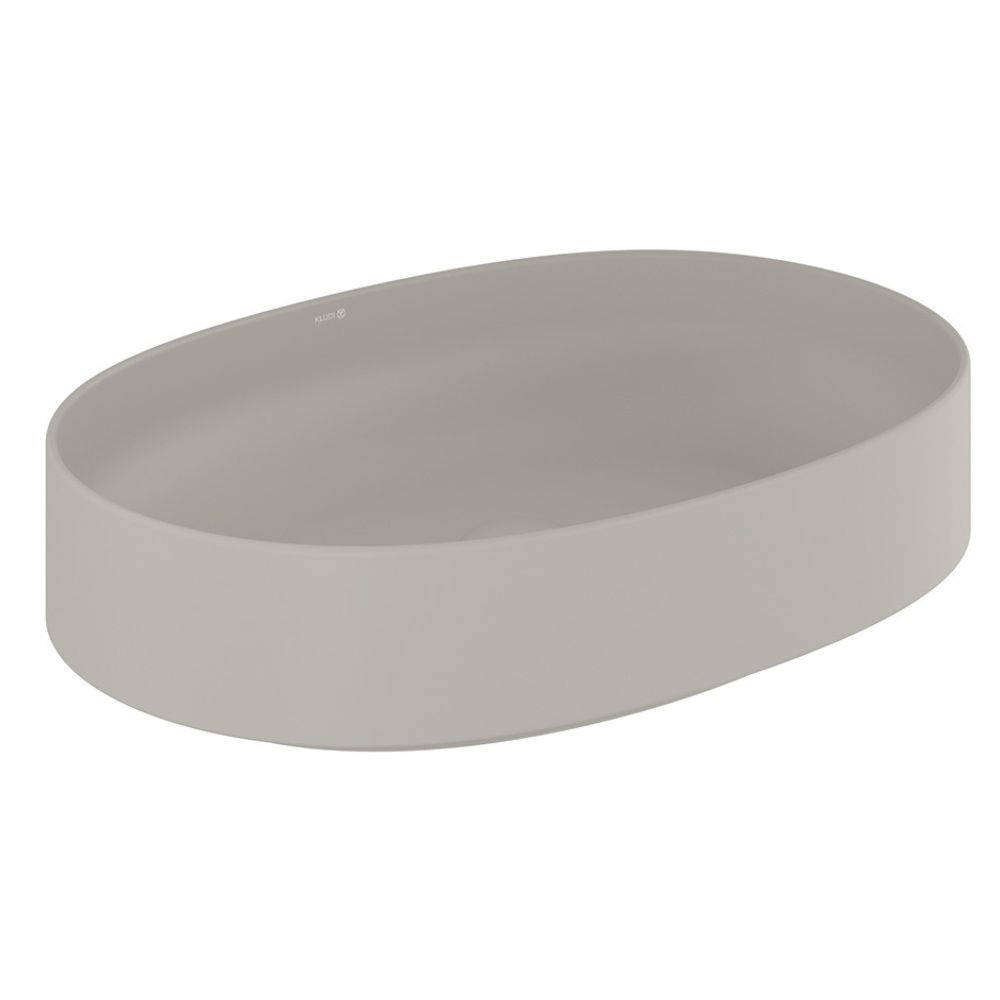 Kludi Resa O lavabo con tappo 60x40 cm ovale da appoggio grigio/pietra 58CW20O2