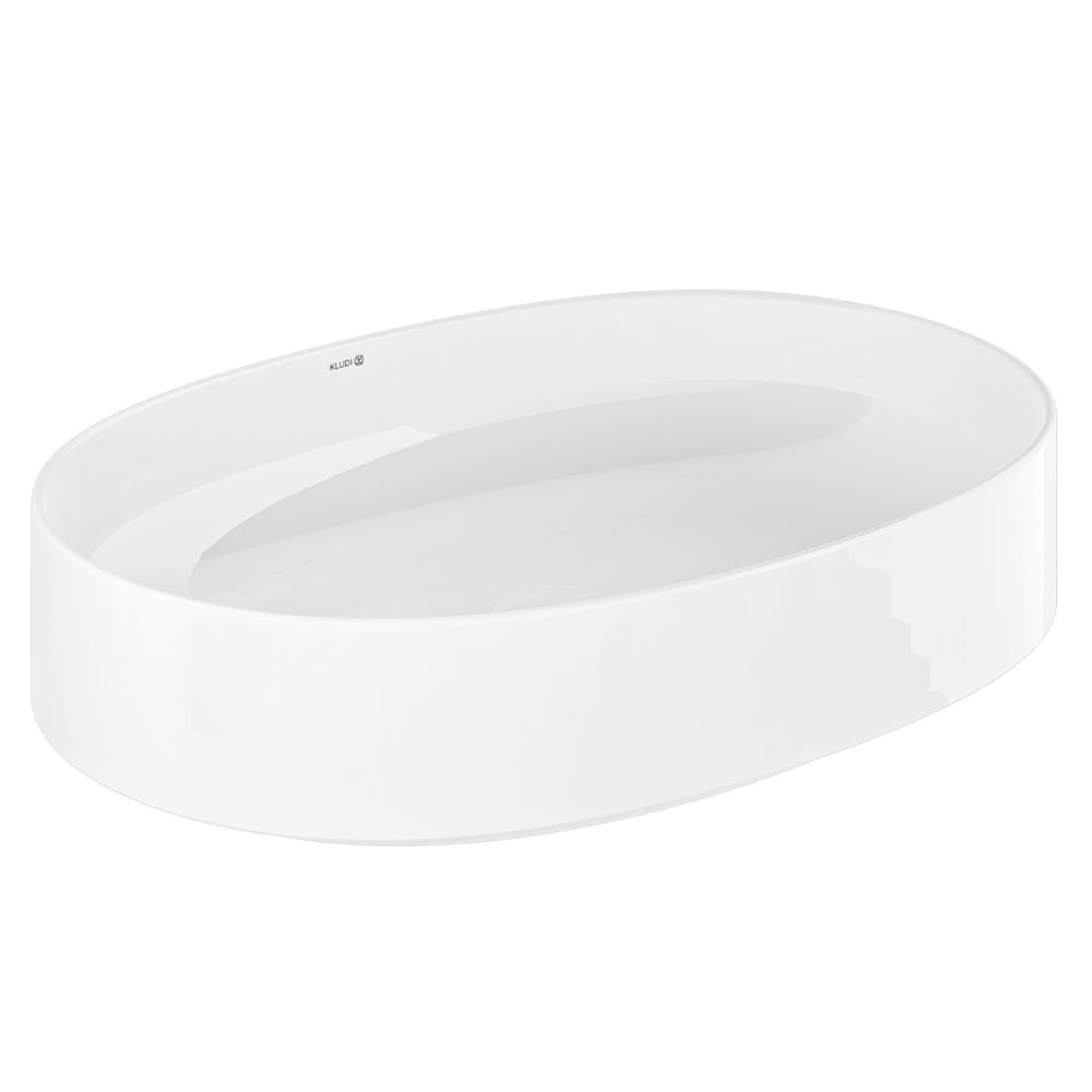 Kludi Resa O lavabo con tappo 60x40 cm ovale da appoggio bianco 58CW2043