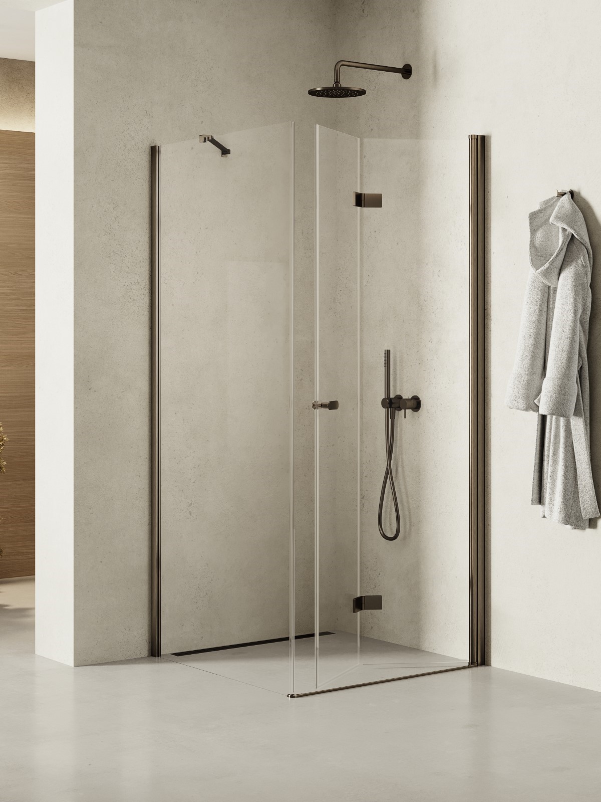 New Trendy New Soleo Gunmetal Brushed box doccia 120x80 cm rettangolare grafite spazzolata/vetro trasparente K-2228