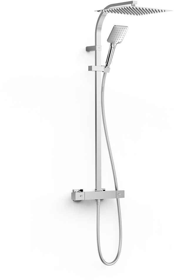 Tres Over-Wall set doccia a parete con termostato con soffione cromo 19039309