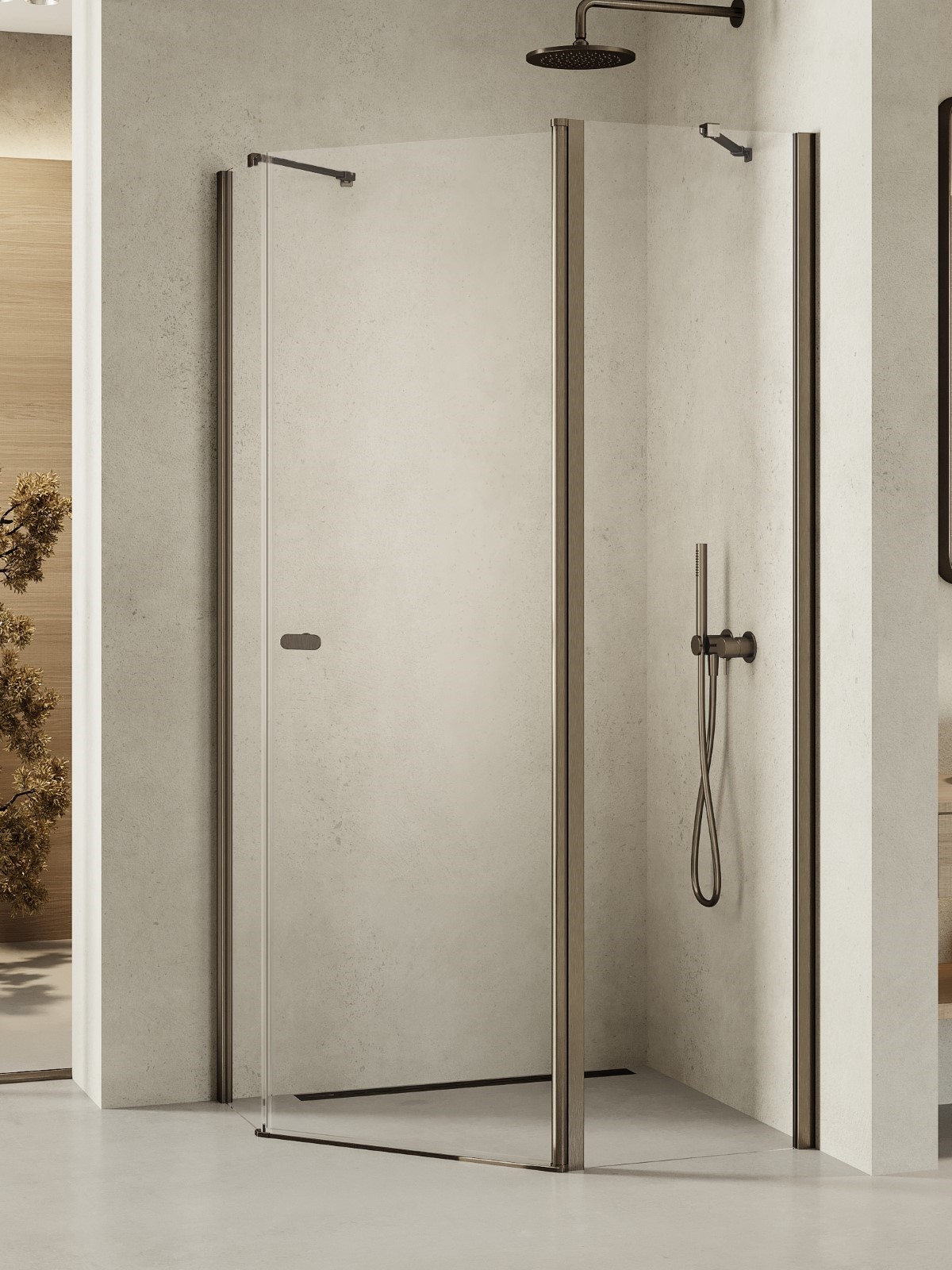 New Trendy New Soleo Gunmetal Brushed box doccia 100x80 cm grafite spazzolata/vetro trasparente K-1710