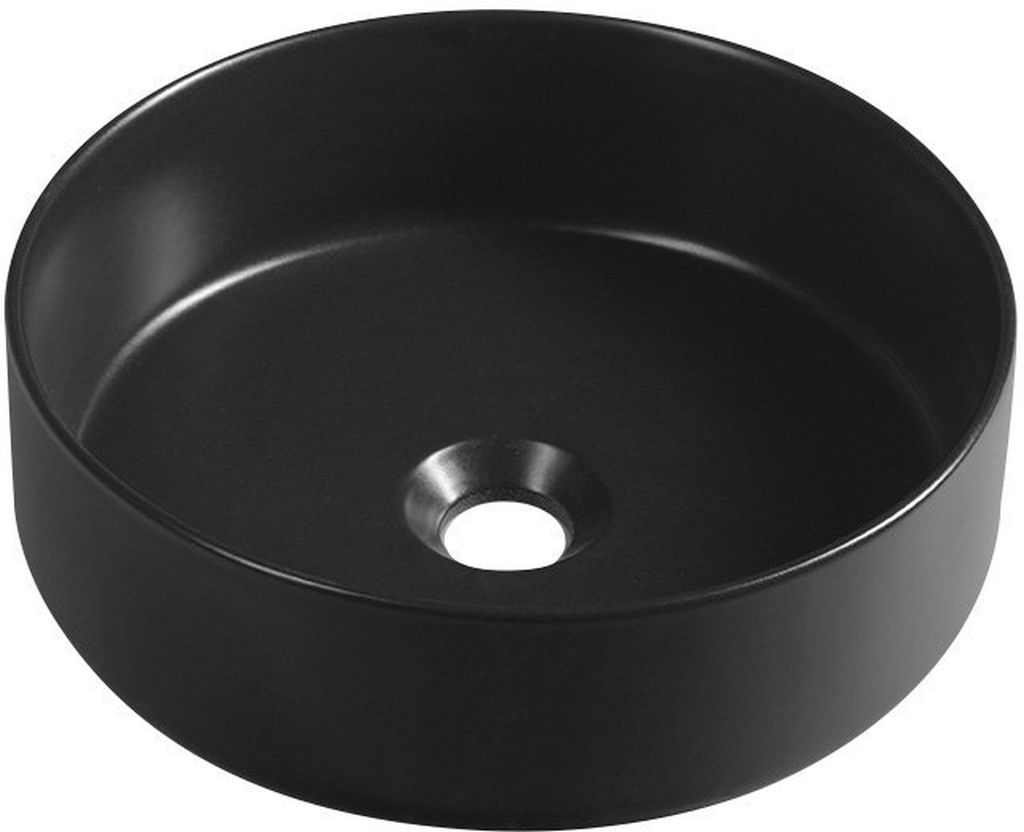 Isvea Infinity lavabo 36x36 cm rotonda da appoggio nero 10NF65036-2N