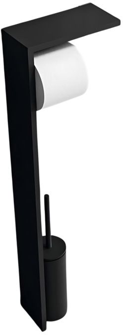 Novellini Frame portarotolo con scopino wc nero R90AKFPRSH