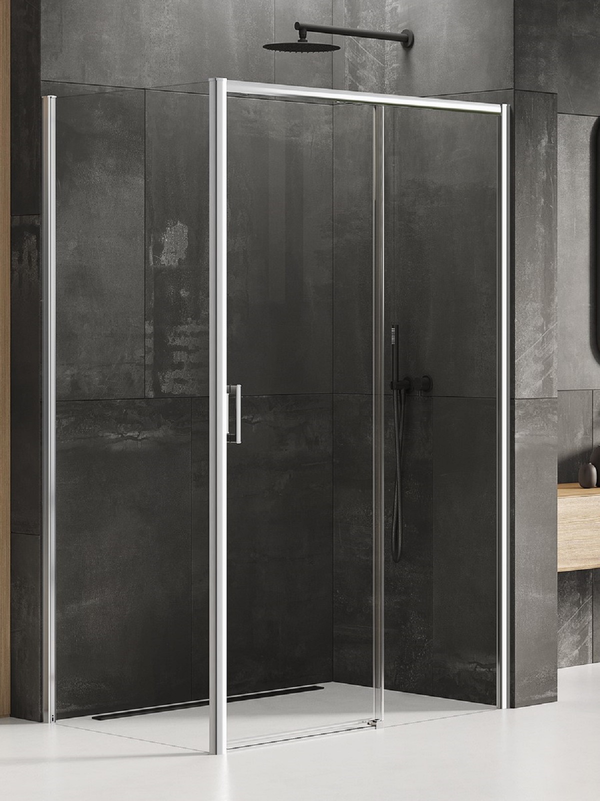 New Trendy Prime box doccia 160x90 cm rettangolare cromo lucida/vetro trasparente D-0311A/D-0124B