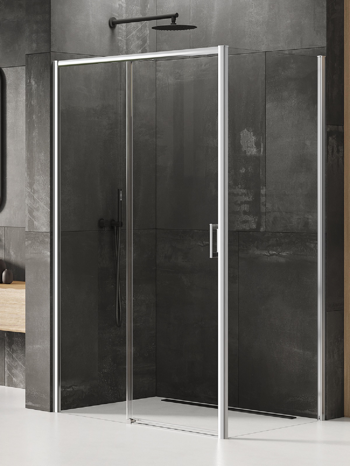 New Trendy Prime box doccia 150x100 cm rettangolare cromo lucida/vetro trasparente D-0308A/D-0125B