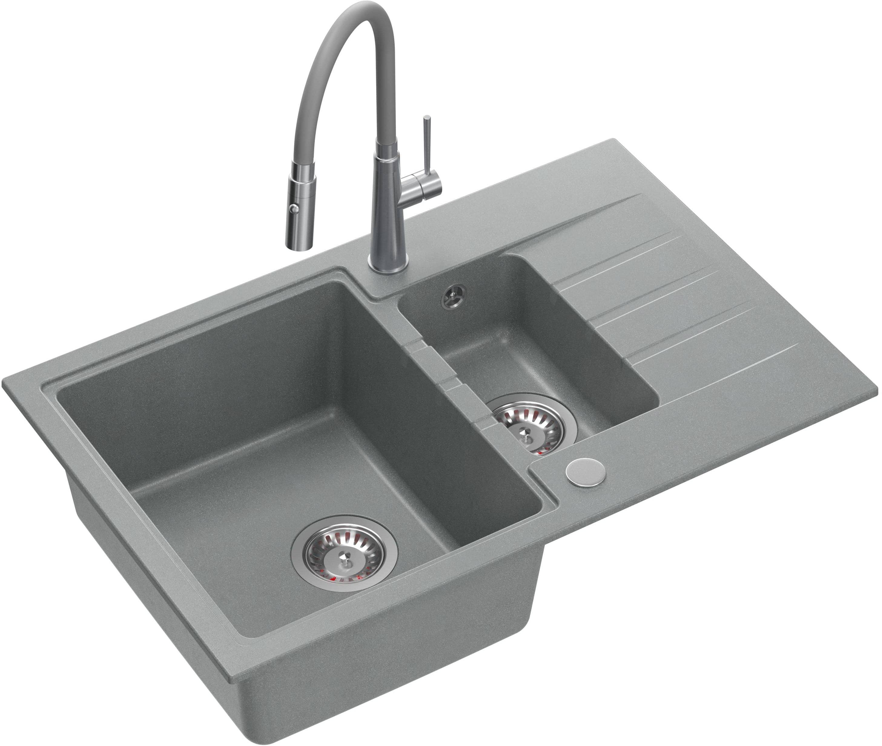Quadron Peter lavello con rubinetto grigio/acciaio HCQP57850SZK_3922505BSGR