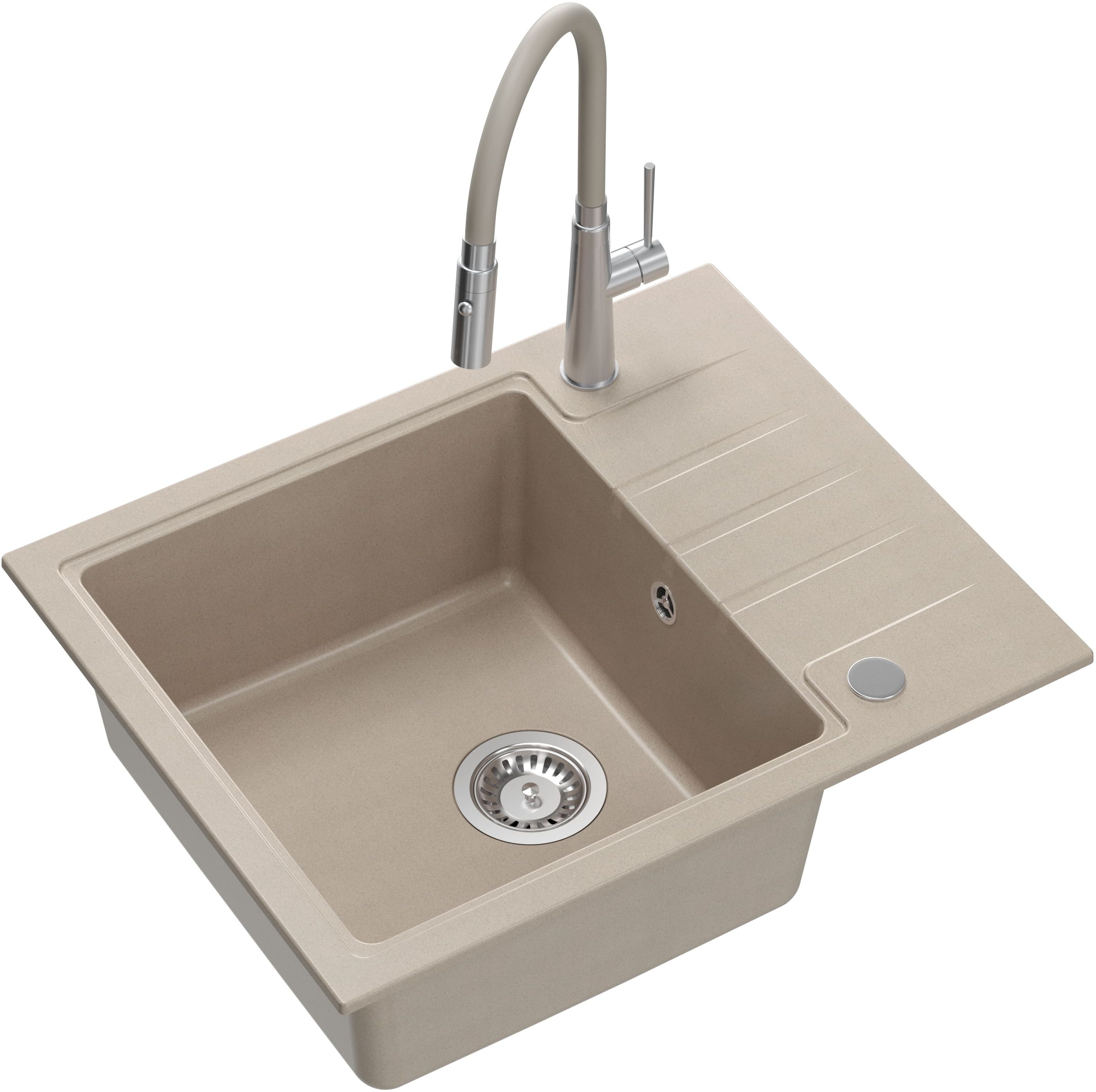 Quadron Peter lavello con rubinetto beige/acciaio HCQP6250BEZK_3922505BSBE