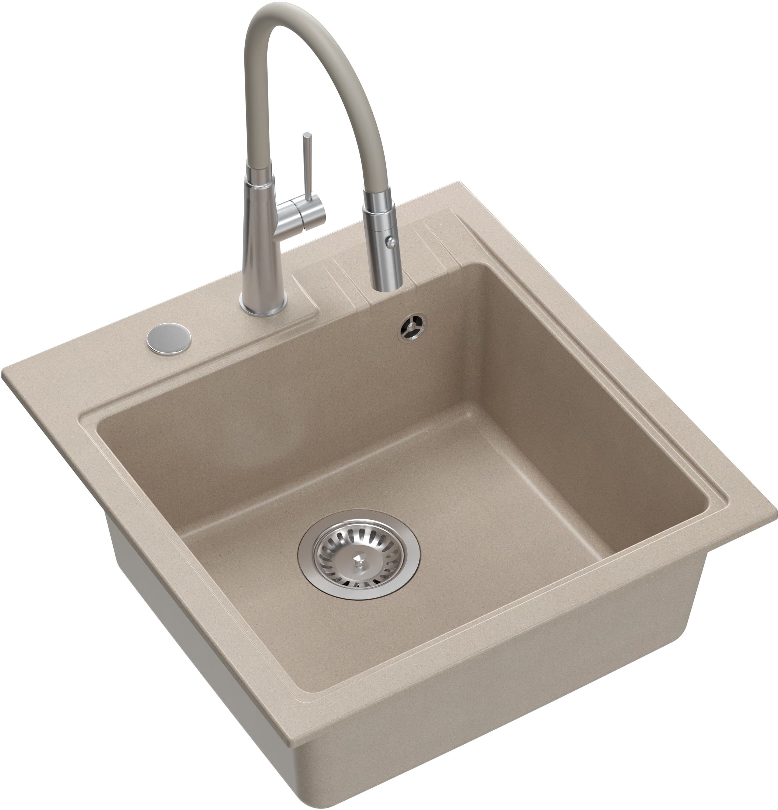 Quadron Peter lavello con rubinetto beige/acciaio HCQP5052BEZK_3922505BSBE