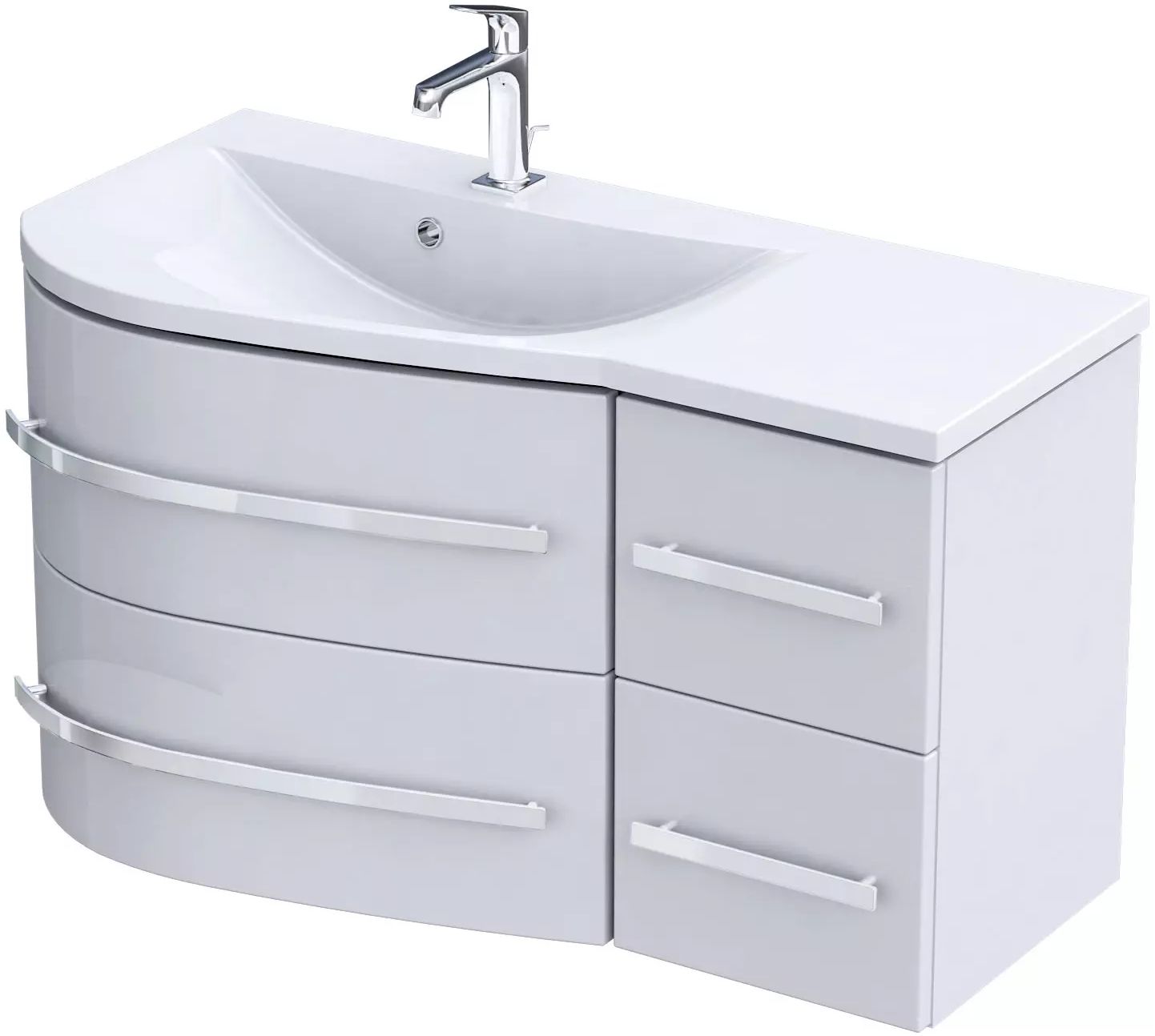Oristo Opal armadietto 90x44x50 cm sottolavabo sospeso bianco OR30-SD4S-90-1-LV4
