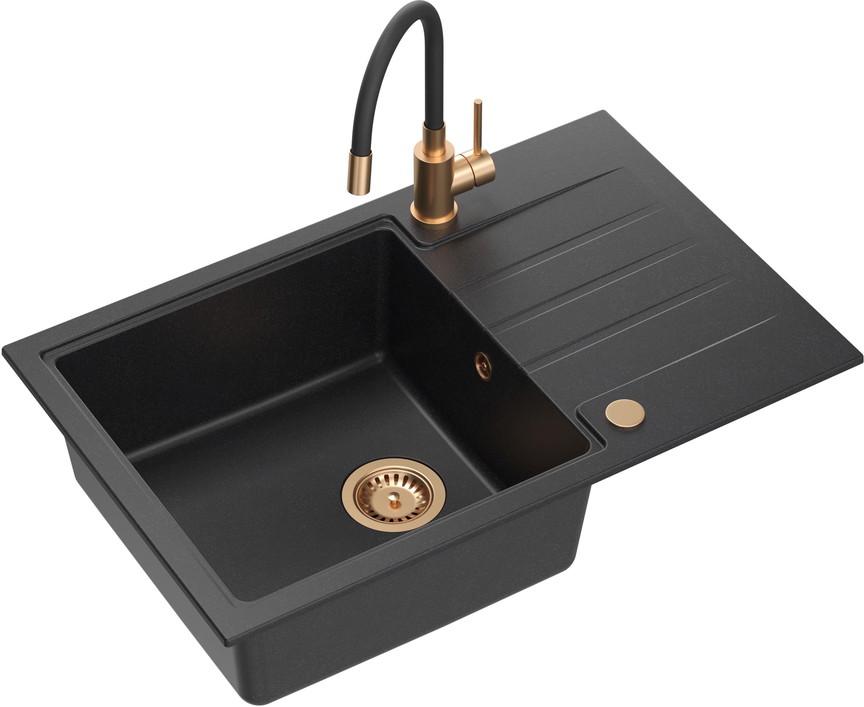Quadron Peter lavello con rubinetto nero/nero HCQP7850CZK_3323503PVDC1