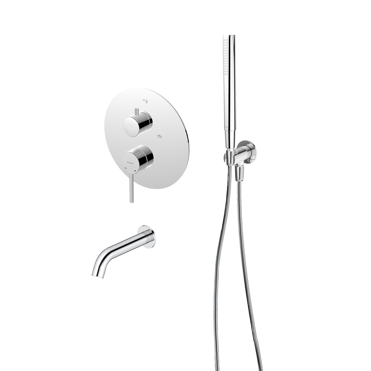 Set rubinetto per vasca e doccia Oltens Rann 34111100, bocca di erogazione per rubinetto Oltens Molle 39100100, 37102100, 39304100, 37200100