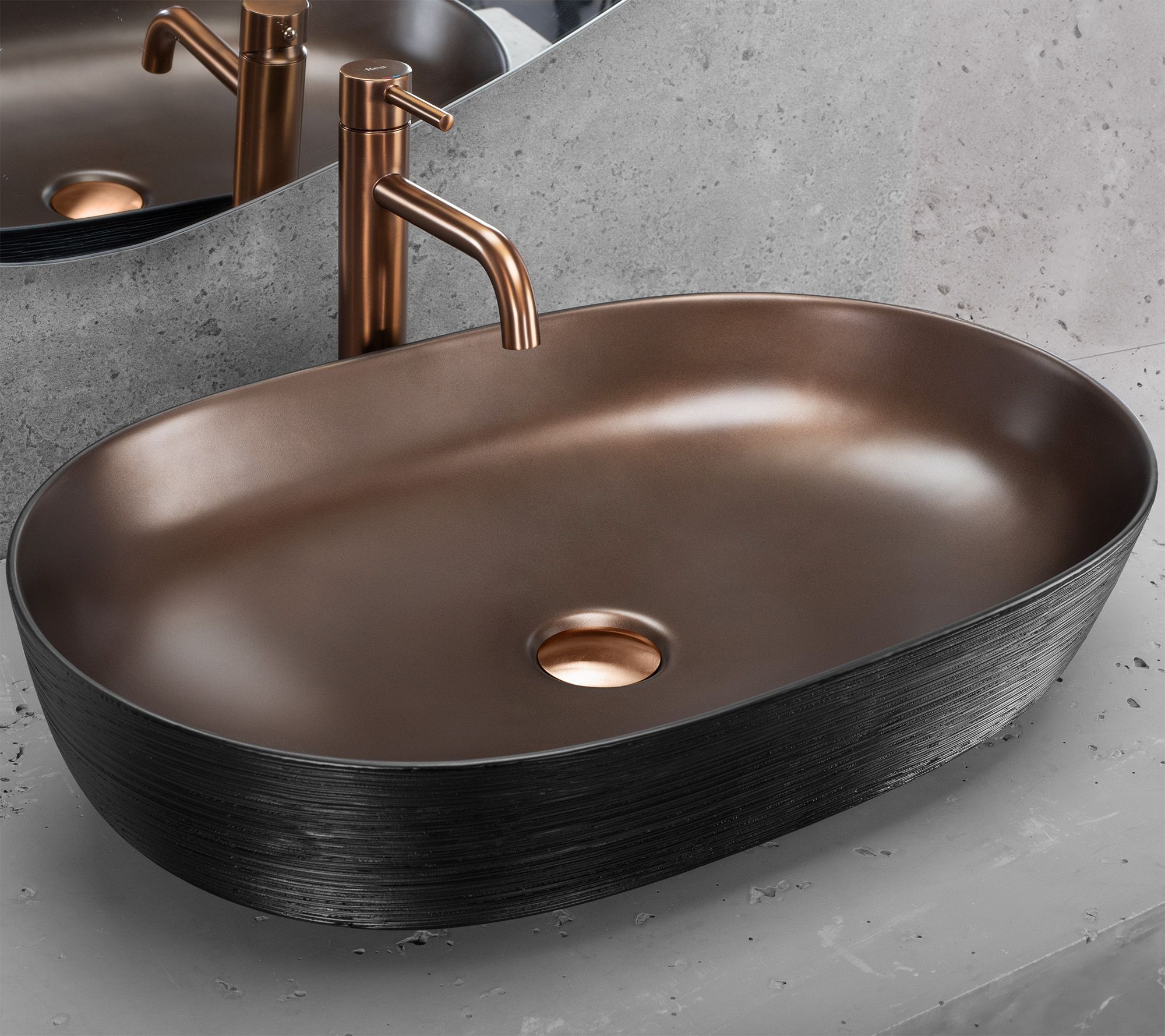 Rea Belinda Cooper lavabo 60.5x41 cm ovale da appoggio REA-U6383
