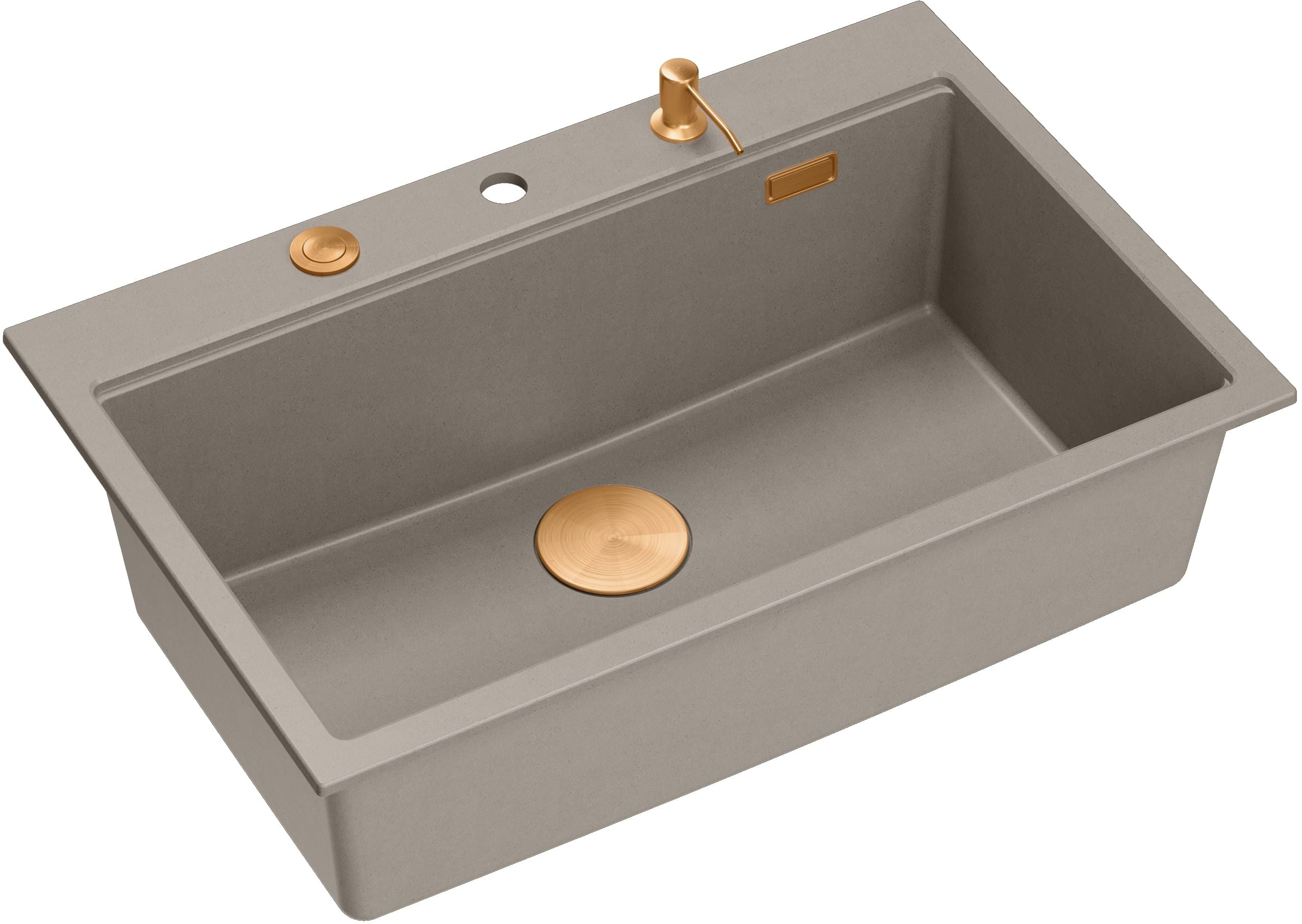 Quadron Marc lavello graniteq 76x50 cm grigio/grafite/inox-beige HQM7650U4_PVDC1