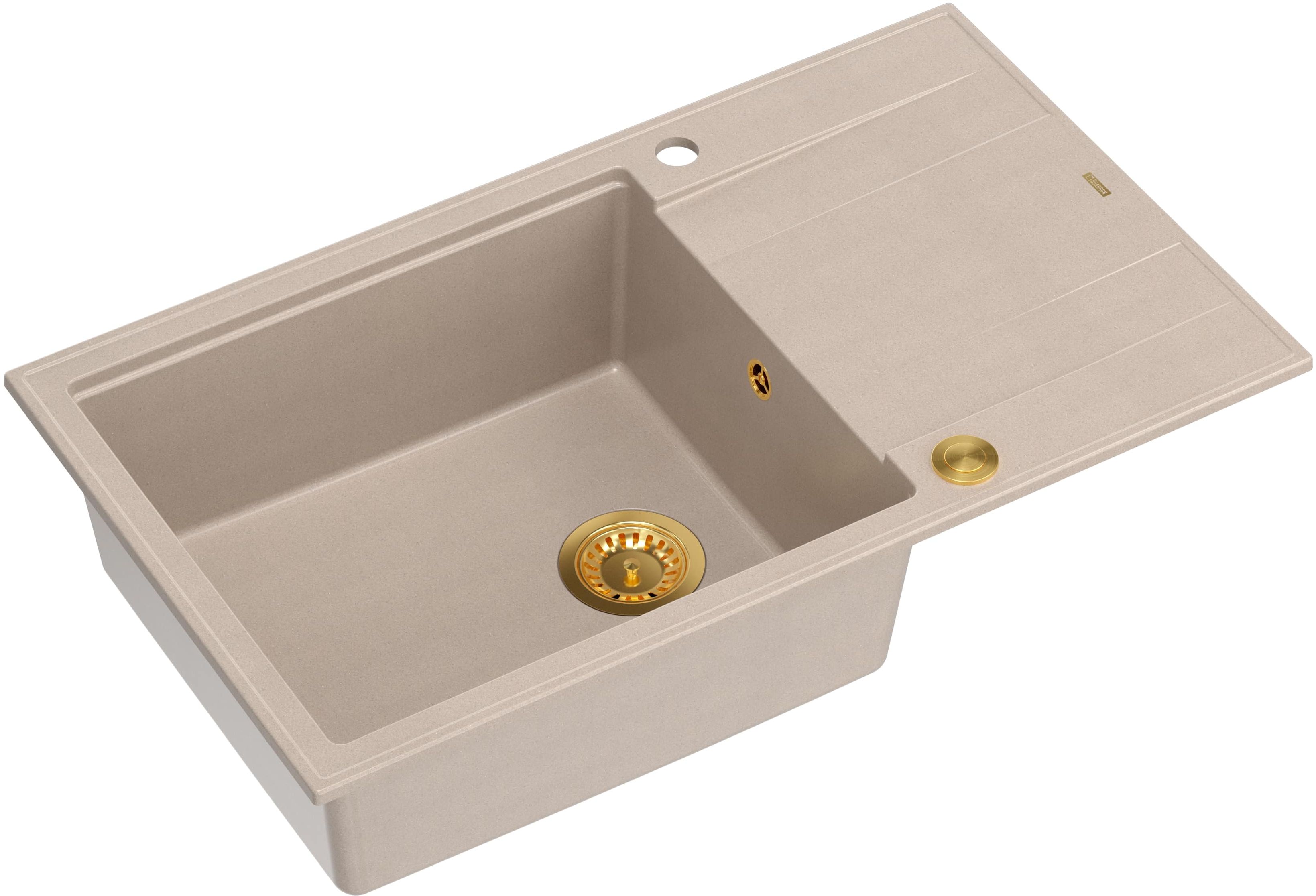 Quadron Evan lavello graniteq 86x50 cm beige HCQE58650U2_PVDG1_P2O