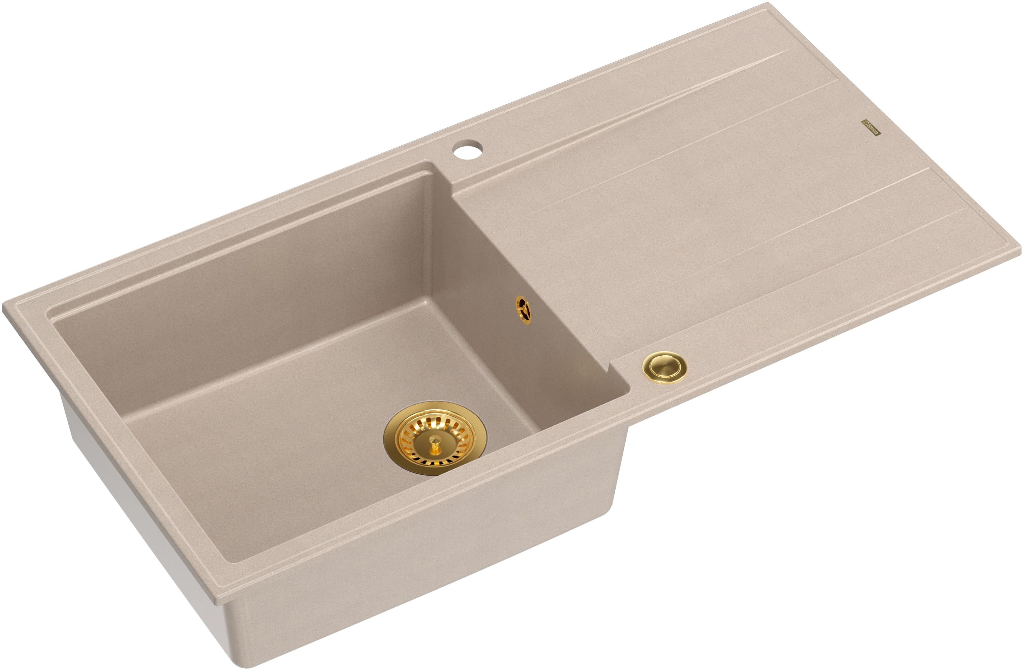 Quadron Evan lavello graniteq 100x50 cm beige HCQE10050U2_PVDG1_P2O
