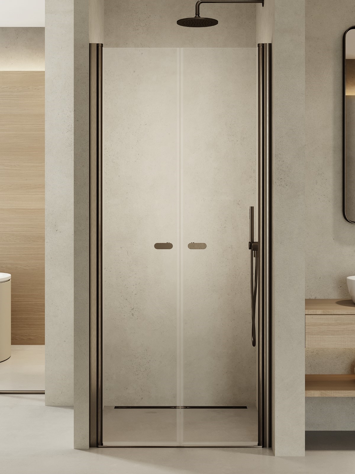 New Trendy New Soleo Gunmetal Brushed porta doccia 170 cm a battente grafite spazzolata/vetro trasparente D-0553A