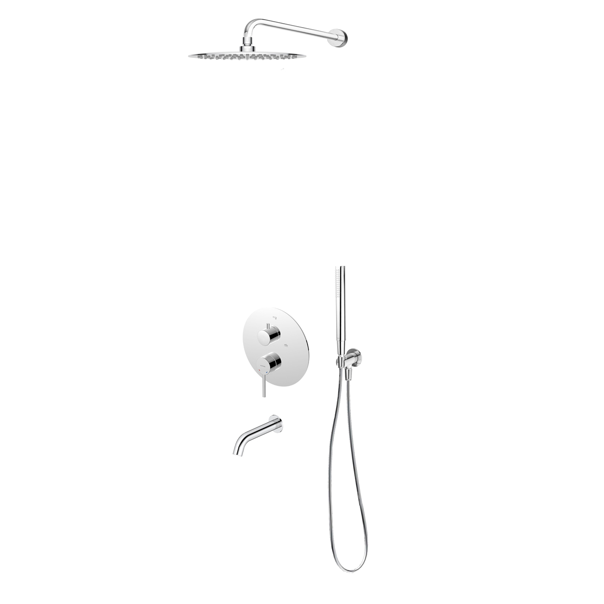 Set rubinetto per vasca e doccia Oltens Rann 34111100, soffione doccia Oltens Vindel 37000100, 39100100, 39400100, 37102100, 39304100, 37200100