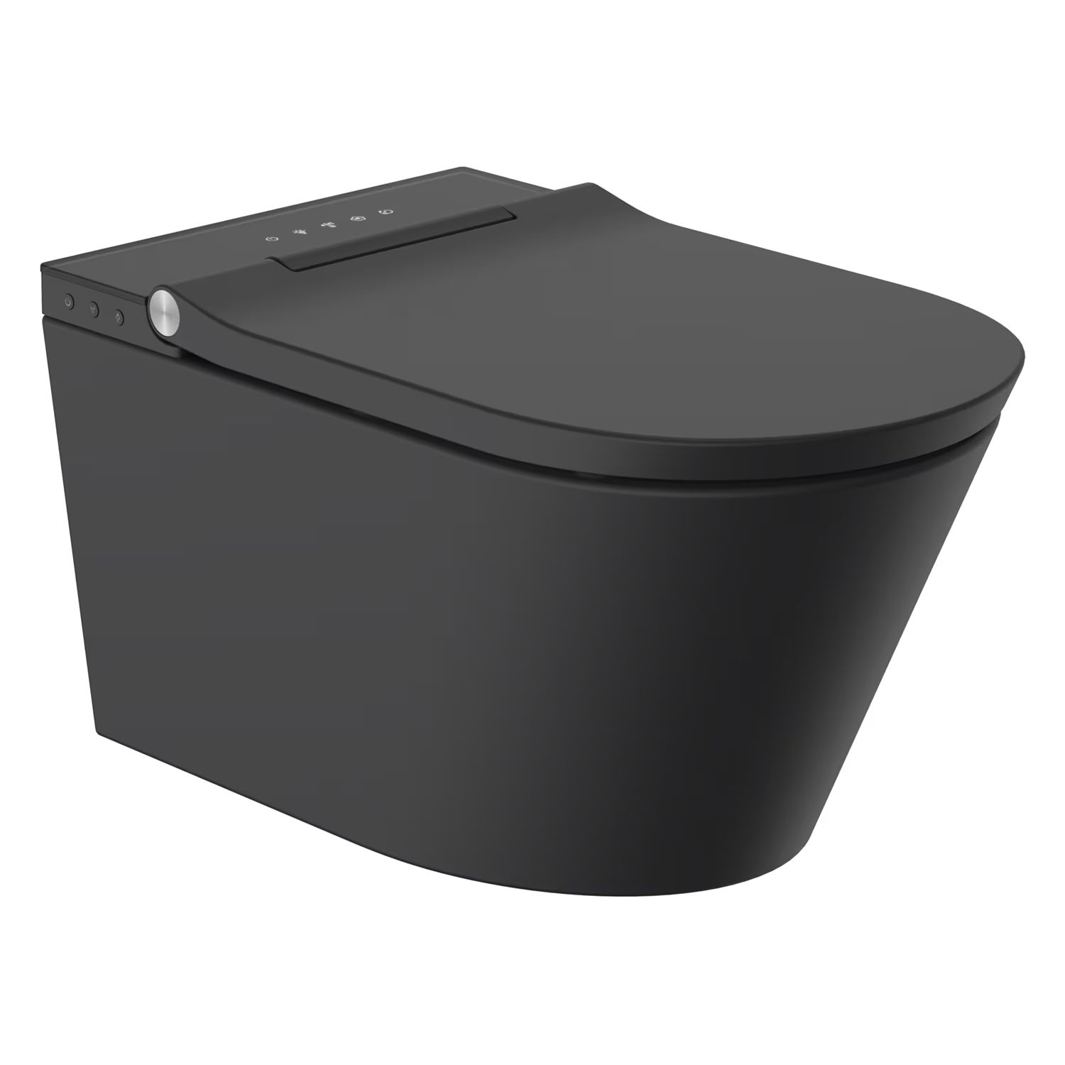 Kronenbach Tube vaso con sedile bidet sospeso senza brida nero KB15104TUSM