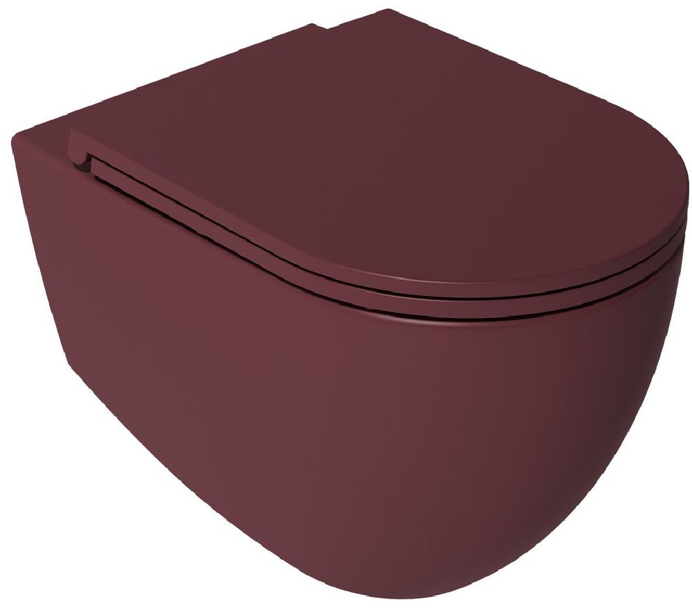 Isvea Infinity vaso wc sospeso senza brida rosso opaco 10NF02004-2R
