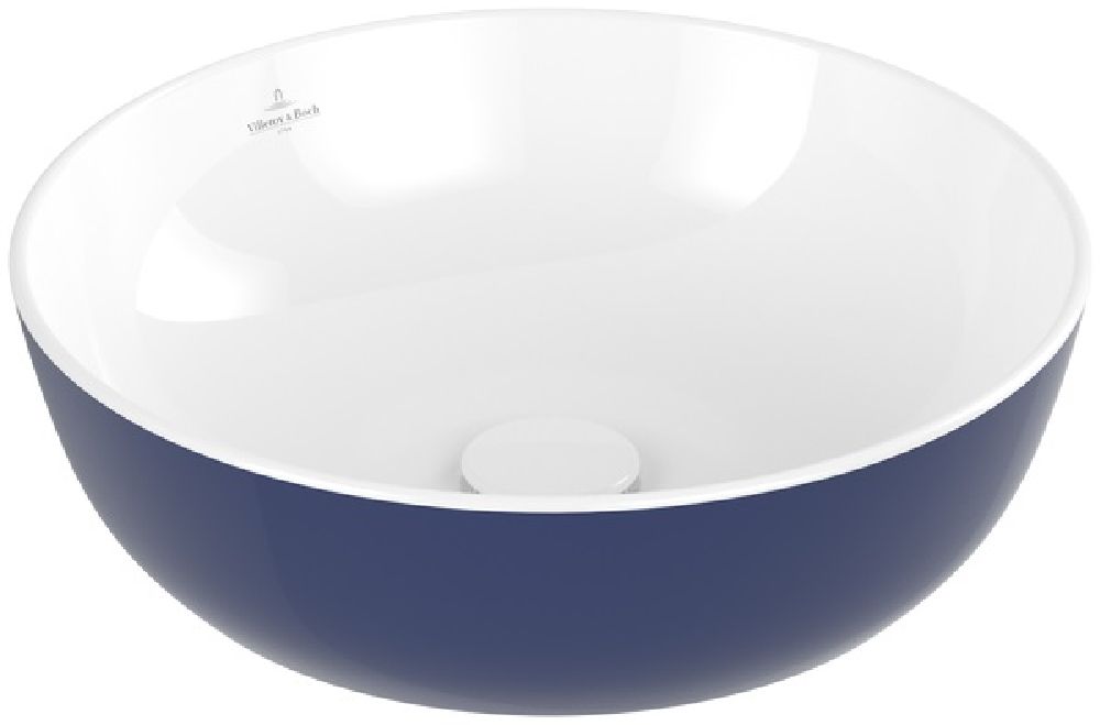 Villeroy & Boch Artis lavabo 43x43 cm rotonda da appoggio bianco-blu 417943BCS4