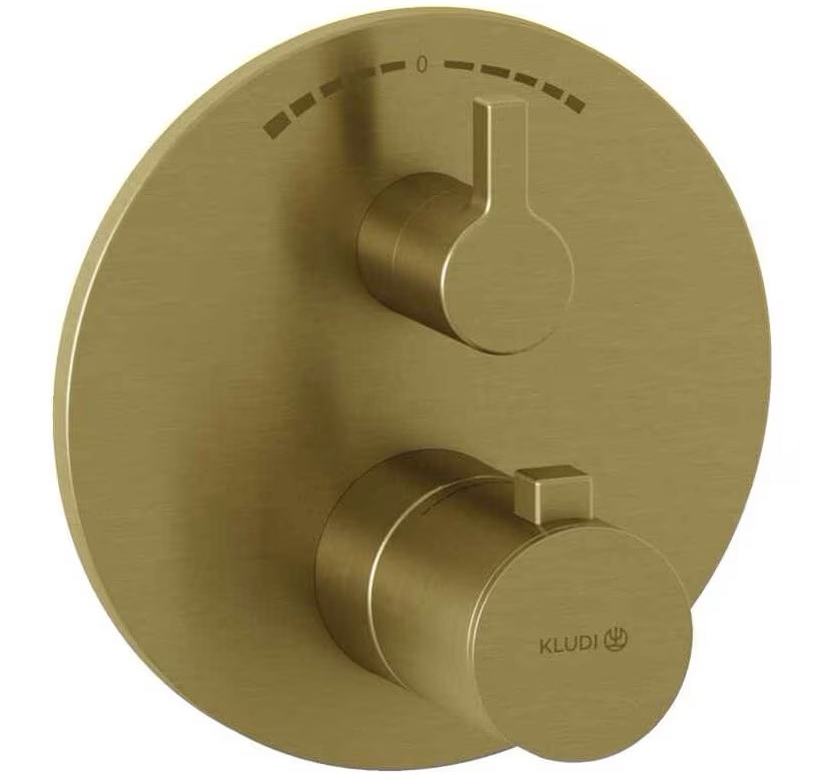 Kludi Nova Fonte Puristic rubinetto per vasca e doccia da incasso con termostato oro 20810N015