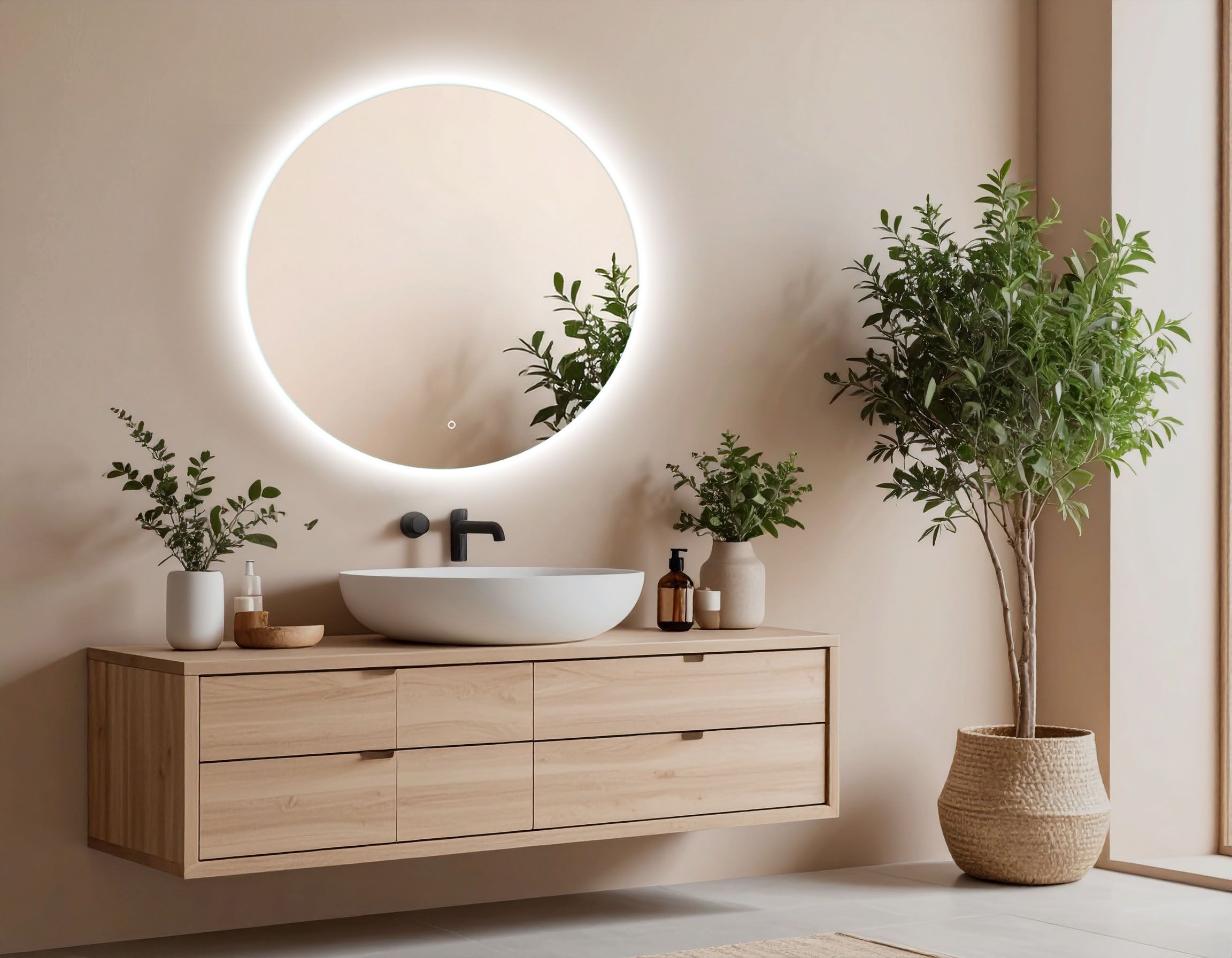 Venti Koło Led specchio 70x70 cm rotonda con illuminazione 5907459662757