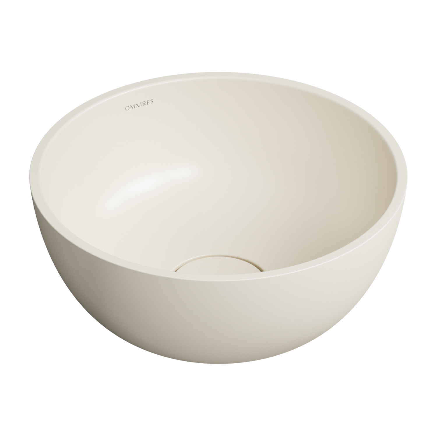 Omnires Shell M+ lavabo 35x35 cm rotonda da appoggio marrone/beige SHELL350UNWS