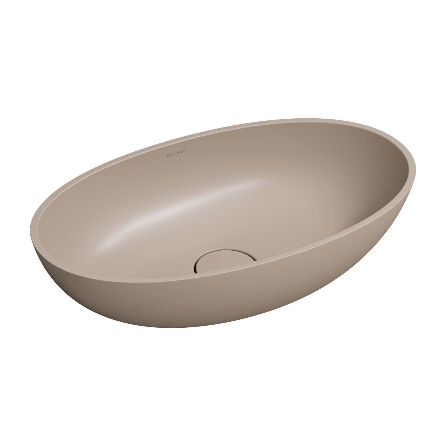 Omnires Shell M+ lavabo 60x35 cm ovale da appoggio marrone/beige SHELLUNDB