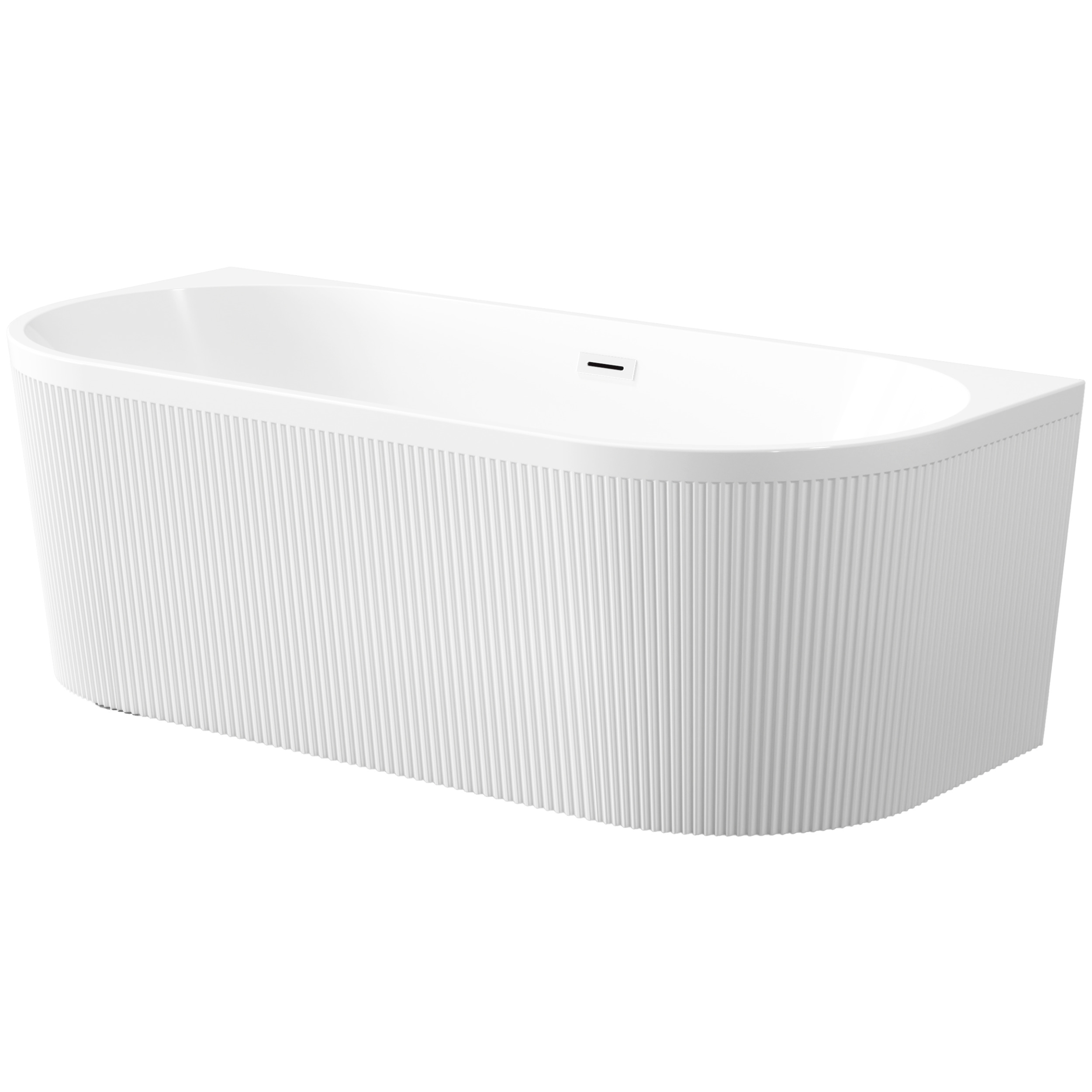 Invena Glamour vasca da bagno a parete 170x80 cm ovale bianco AN-02-11U