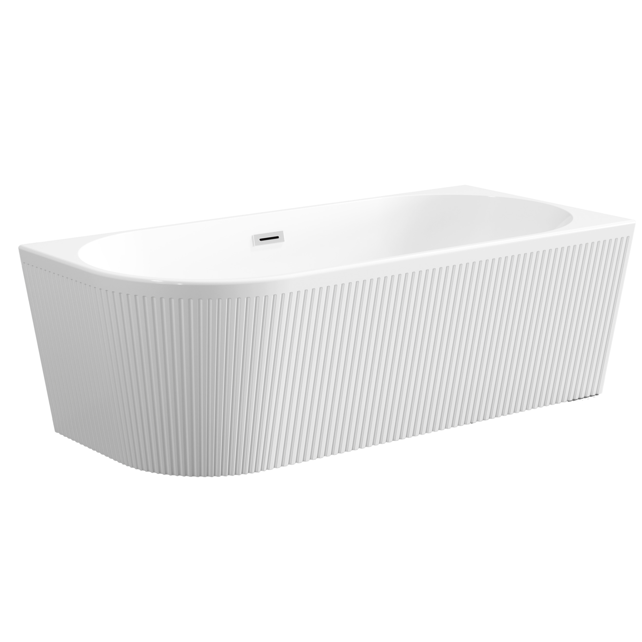 Invena Glamour vasca da bagno angolare 170x80 cm ovale bianco AN-02-11P