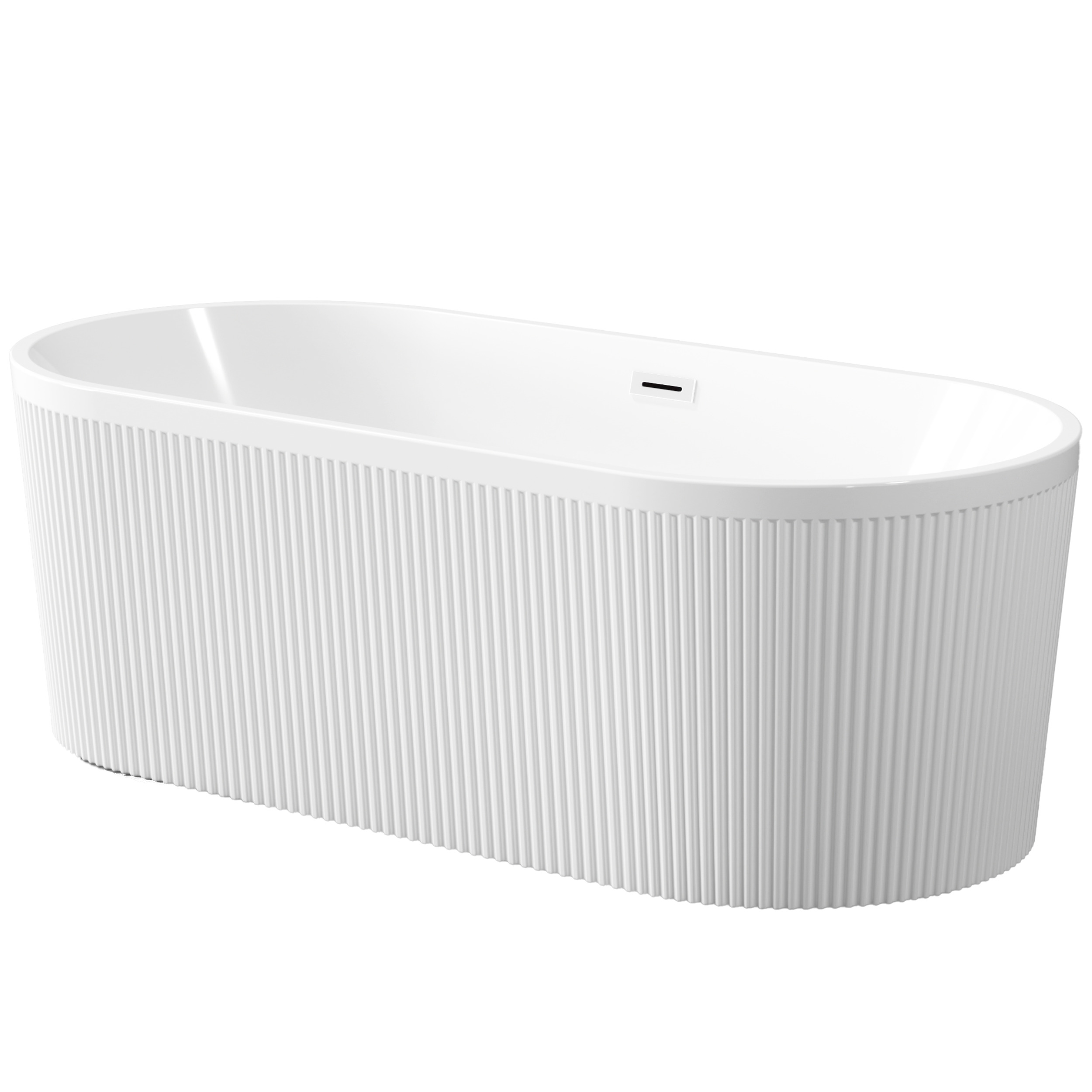 Invena Glamour vasca da bagno freestanding 170x80 cm ovale bianco AN-01-110