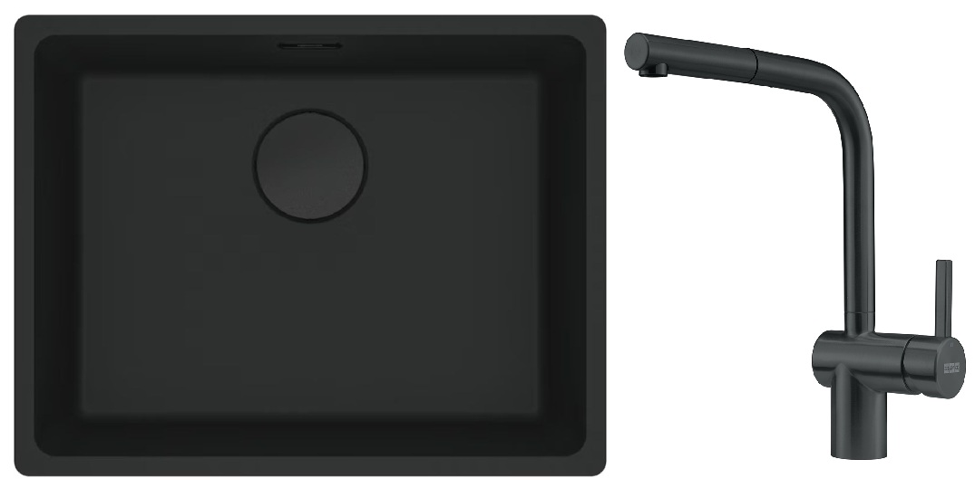Set lavello in granito Franke Maris 125.0697.759, rubinetto da cucina Franke Atlas 115.0550.427